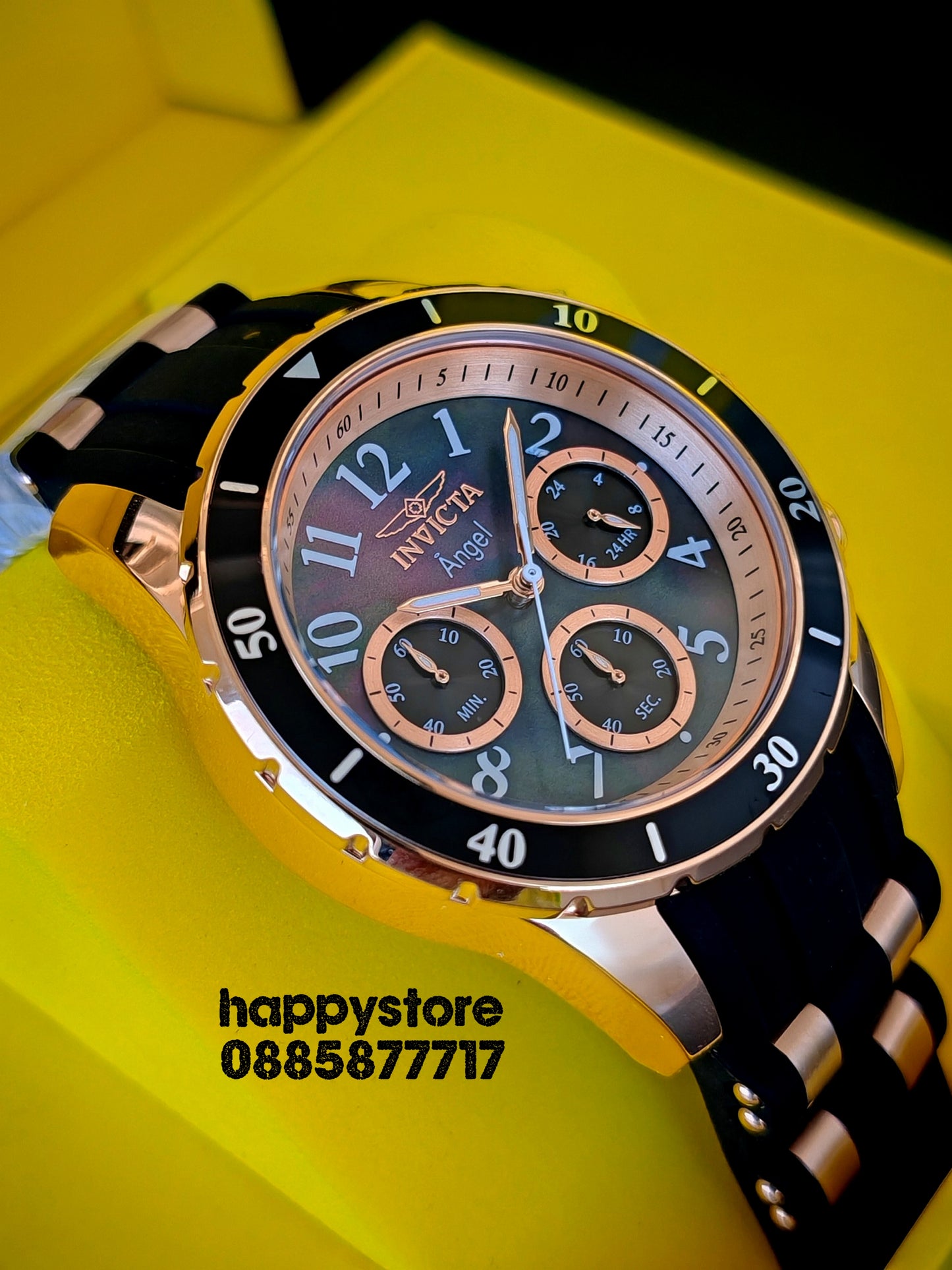 INVICTA Angel Rose gold Black women 40 mm