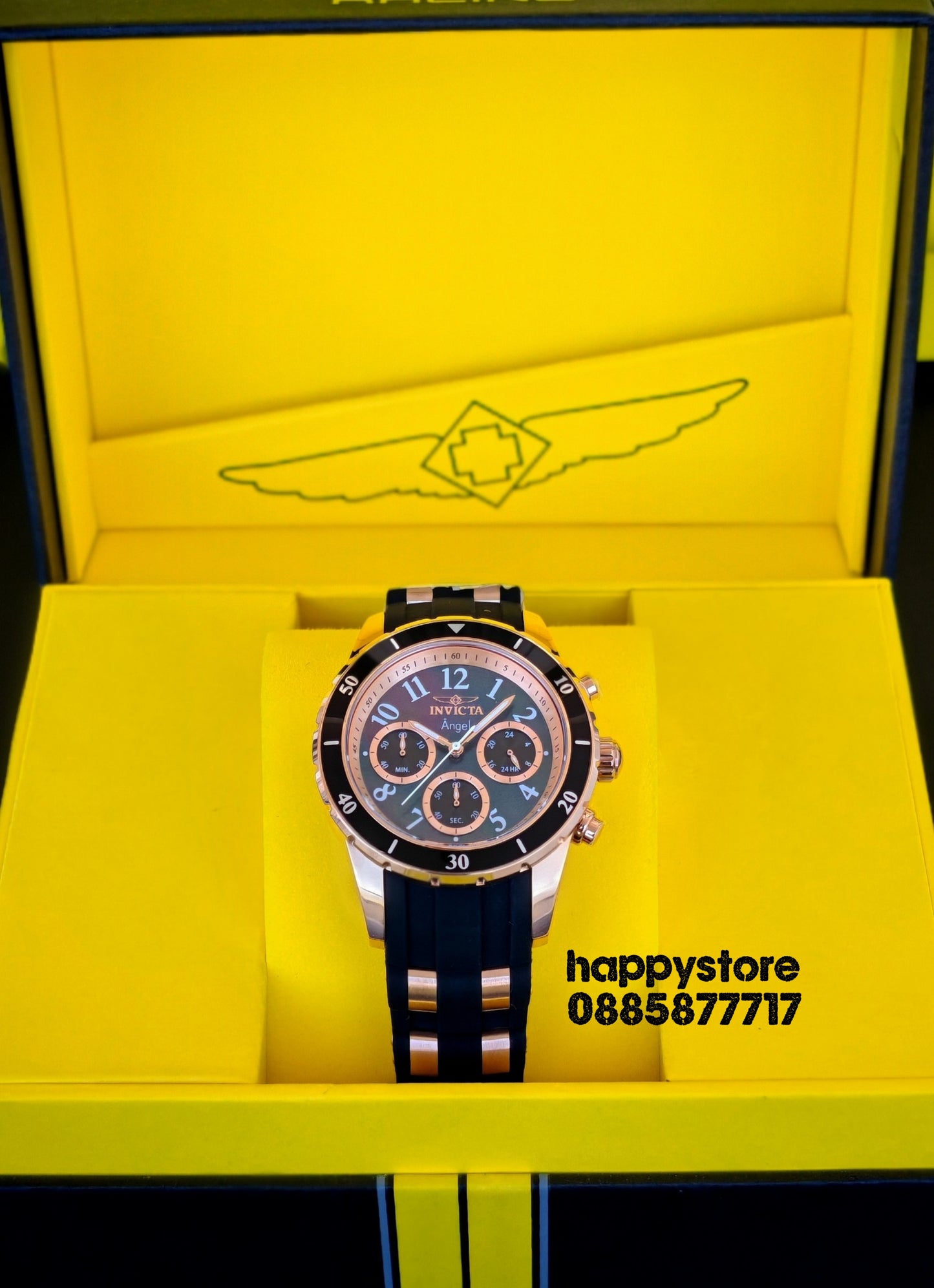 INVICTA Angel Rose gold Black women 40 mm