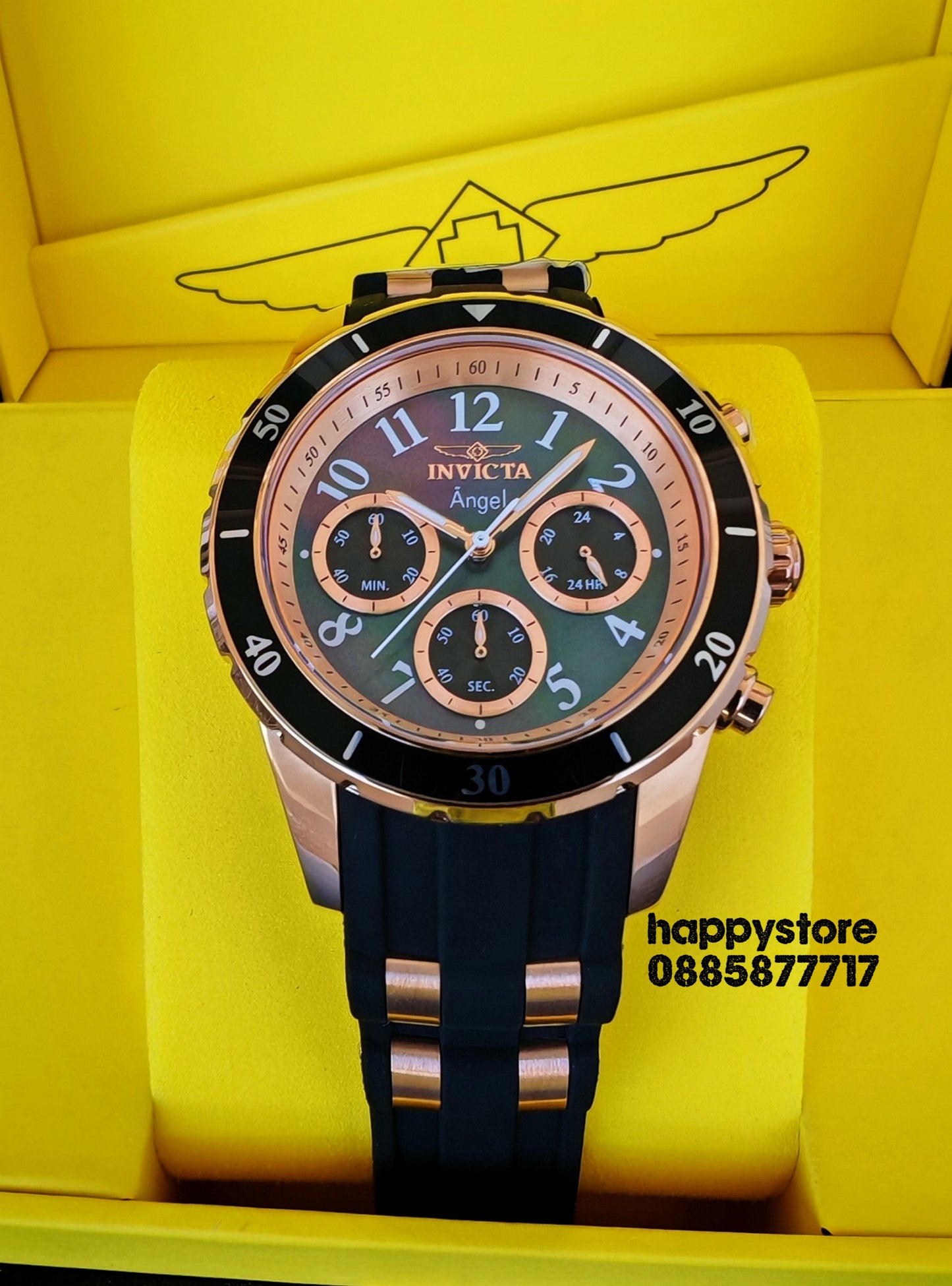 INVICTA Angel Rose gold Black women 40 mm