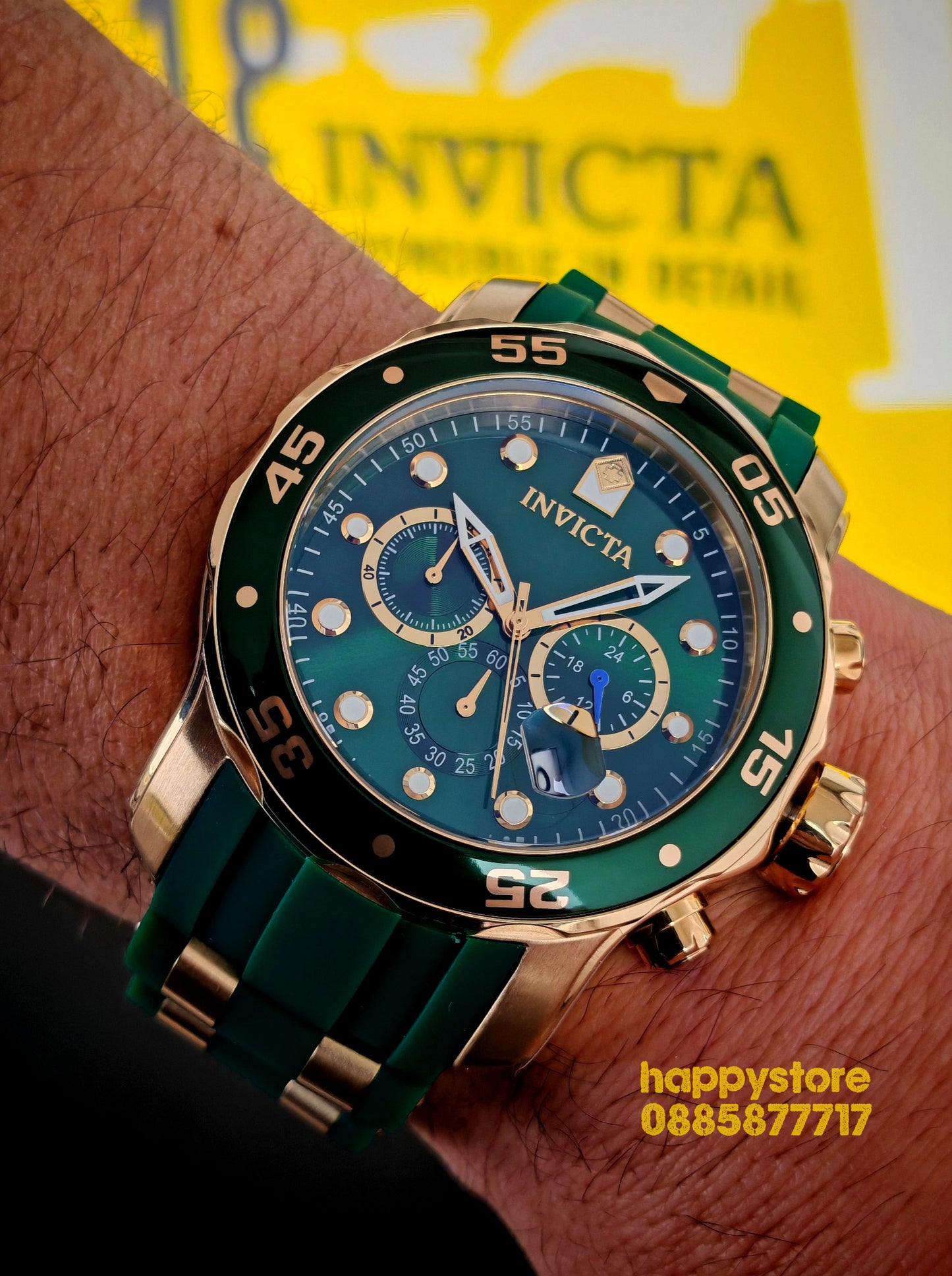 INVICTA SCUBA Green/Gold 48mm