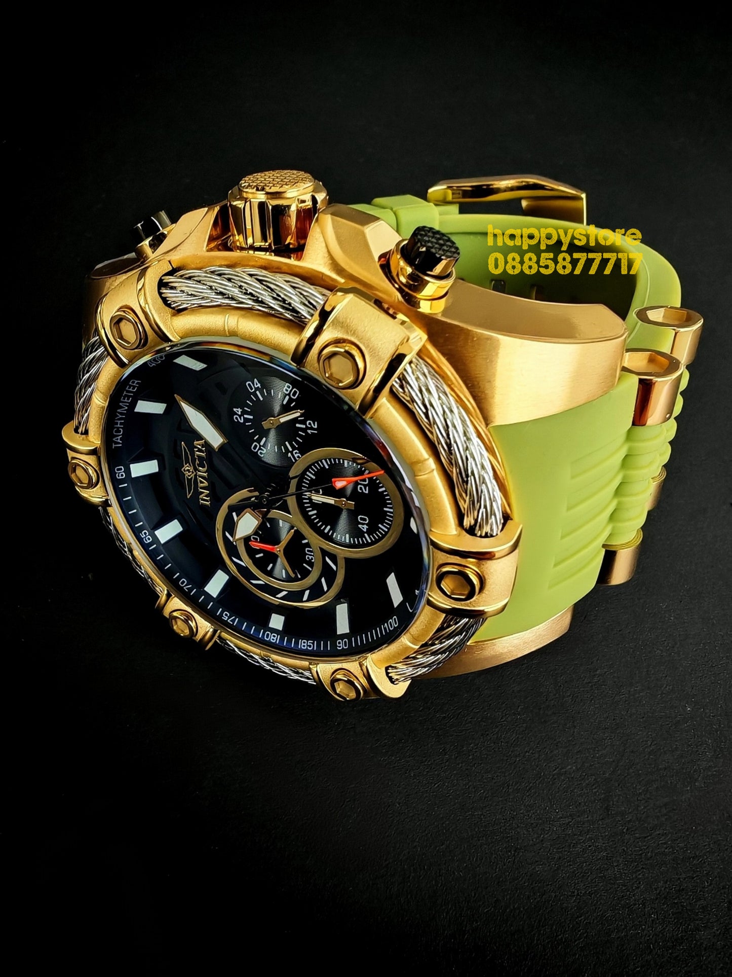 INVICTA Bolt Vestige Green/Gold 52 mm