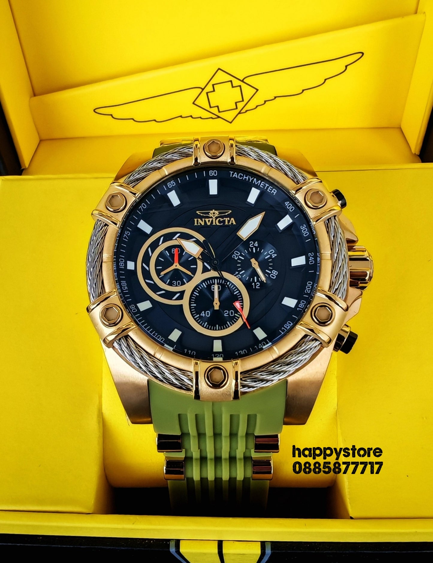 INVICTA Bolt Vestige Green/Gold 52 mm