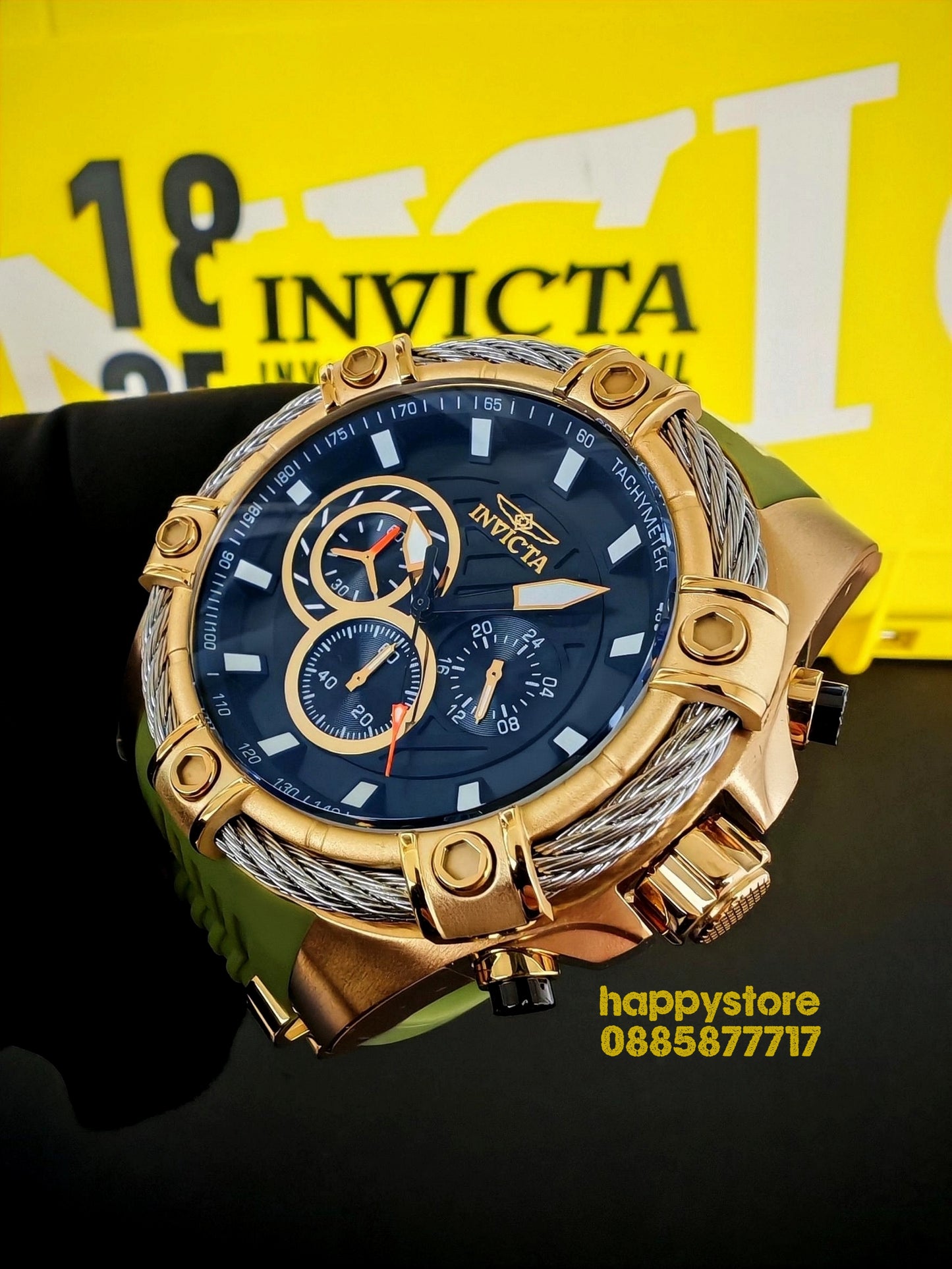 INVICTA Bolt Vestige Green/Gold 52 mm