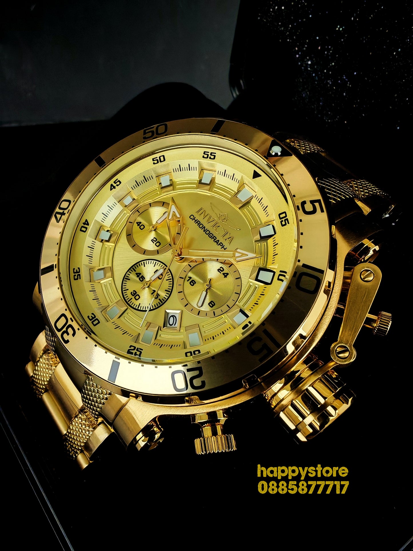 INVICTA Chronograph Gold full metal 52 mm