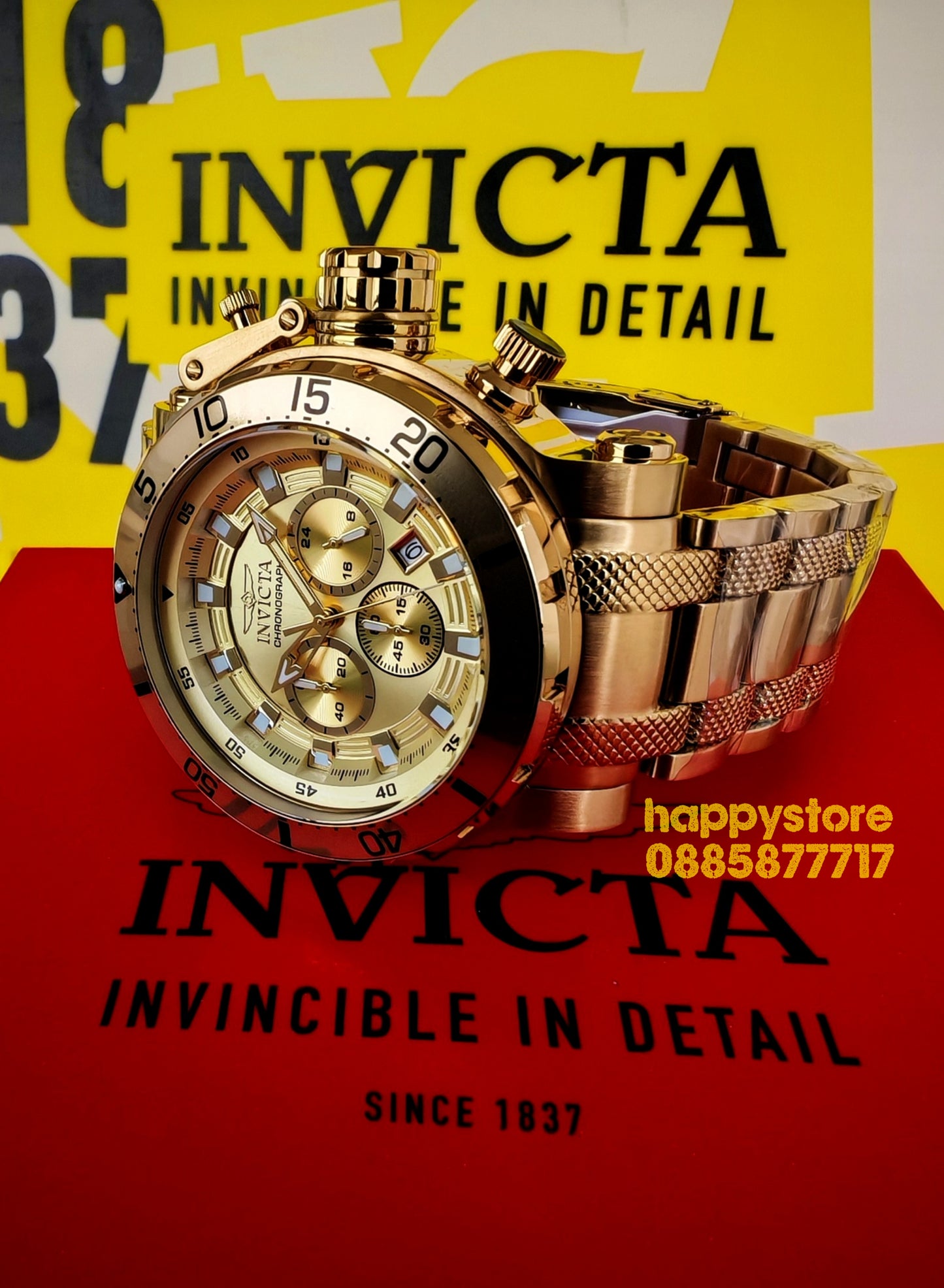 INVICTA Chronograph Gold full metal 52 mm