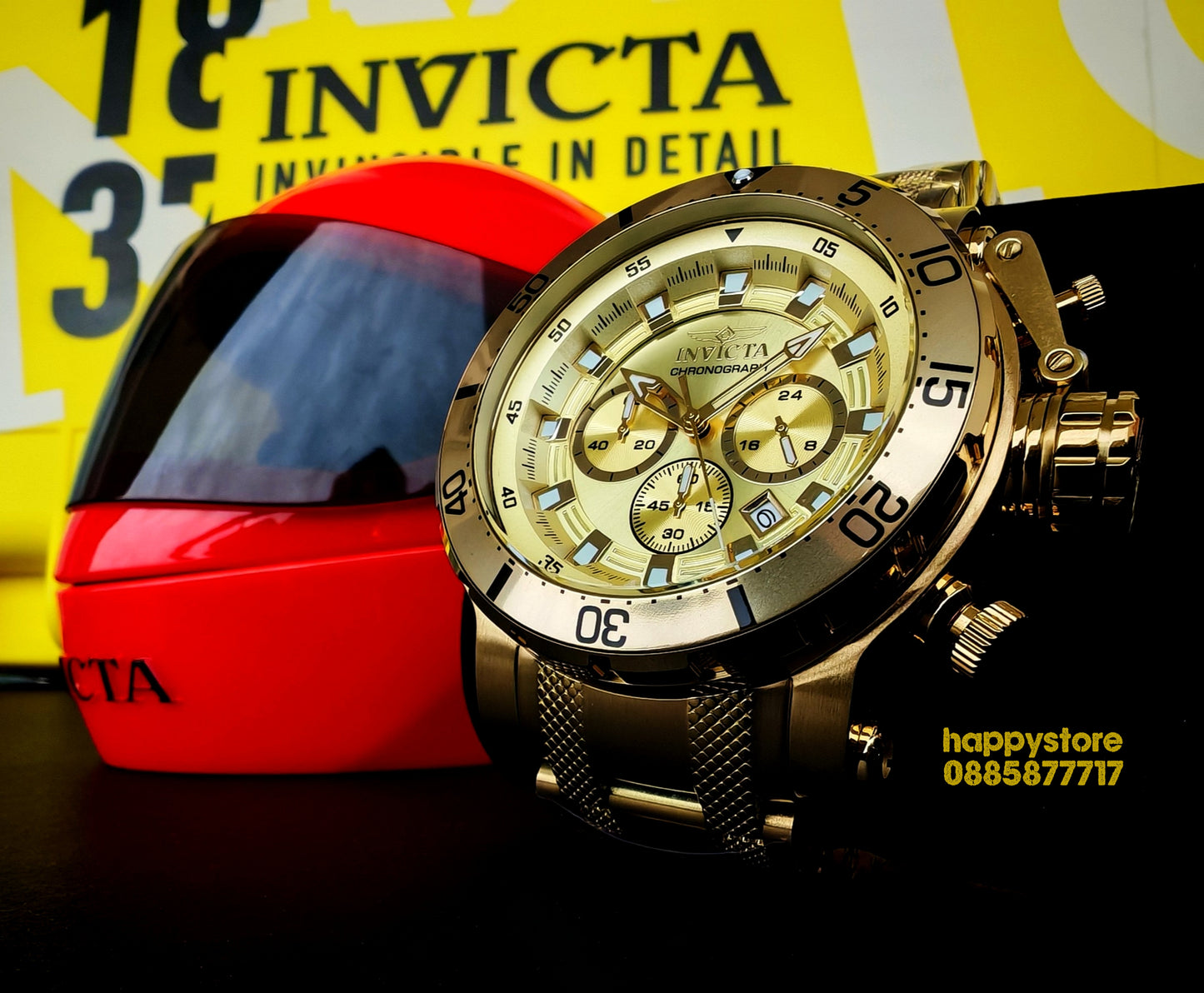 INVICTA Chronograph Gold full metal 52 mm