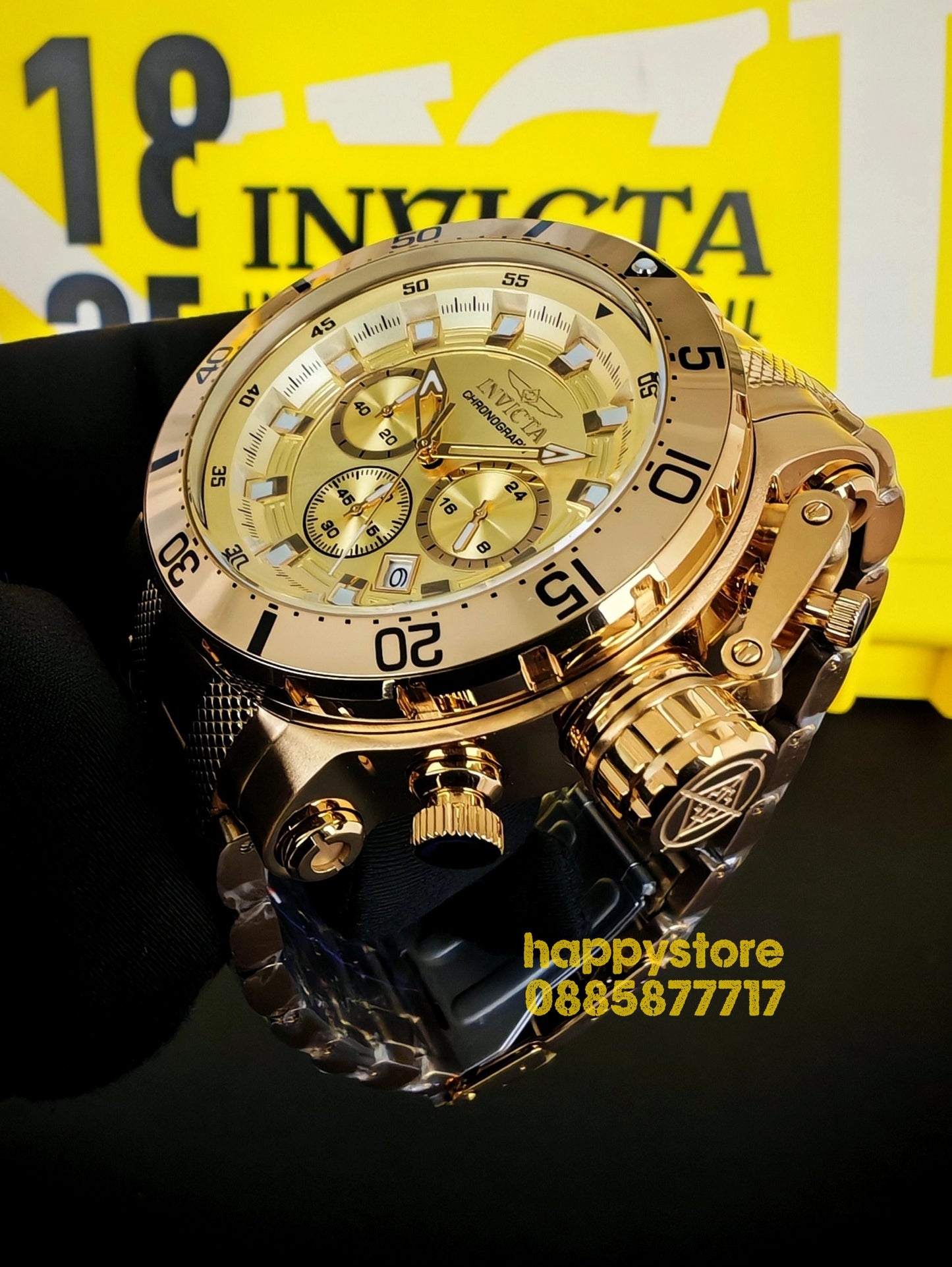 INVICTA Chronograph Gold full metal 52 mm