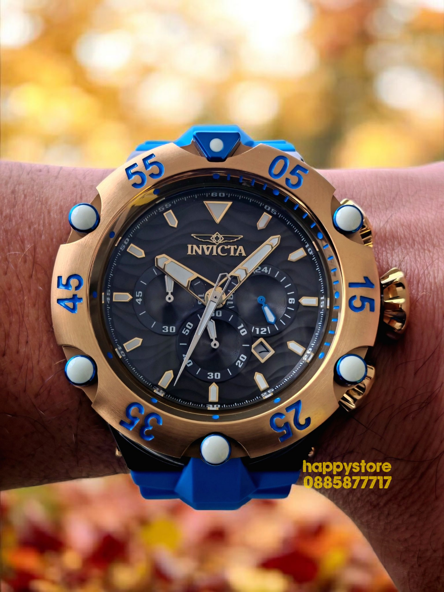 INVICTA Velmore Gold/Blue 54 mm