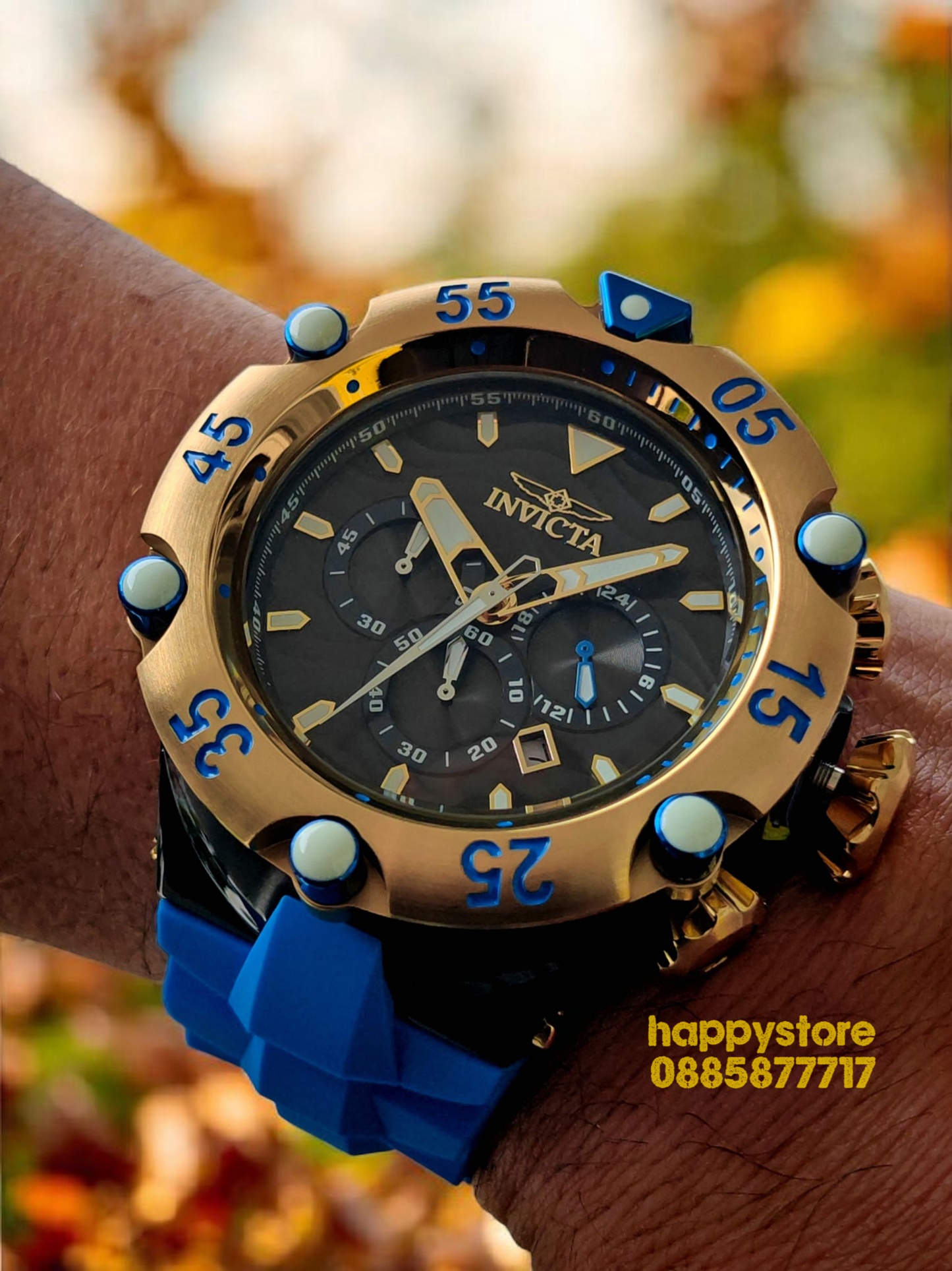 INVICTA Velmore Gold/Blue 54 mm