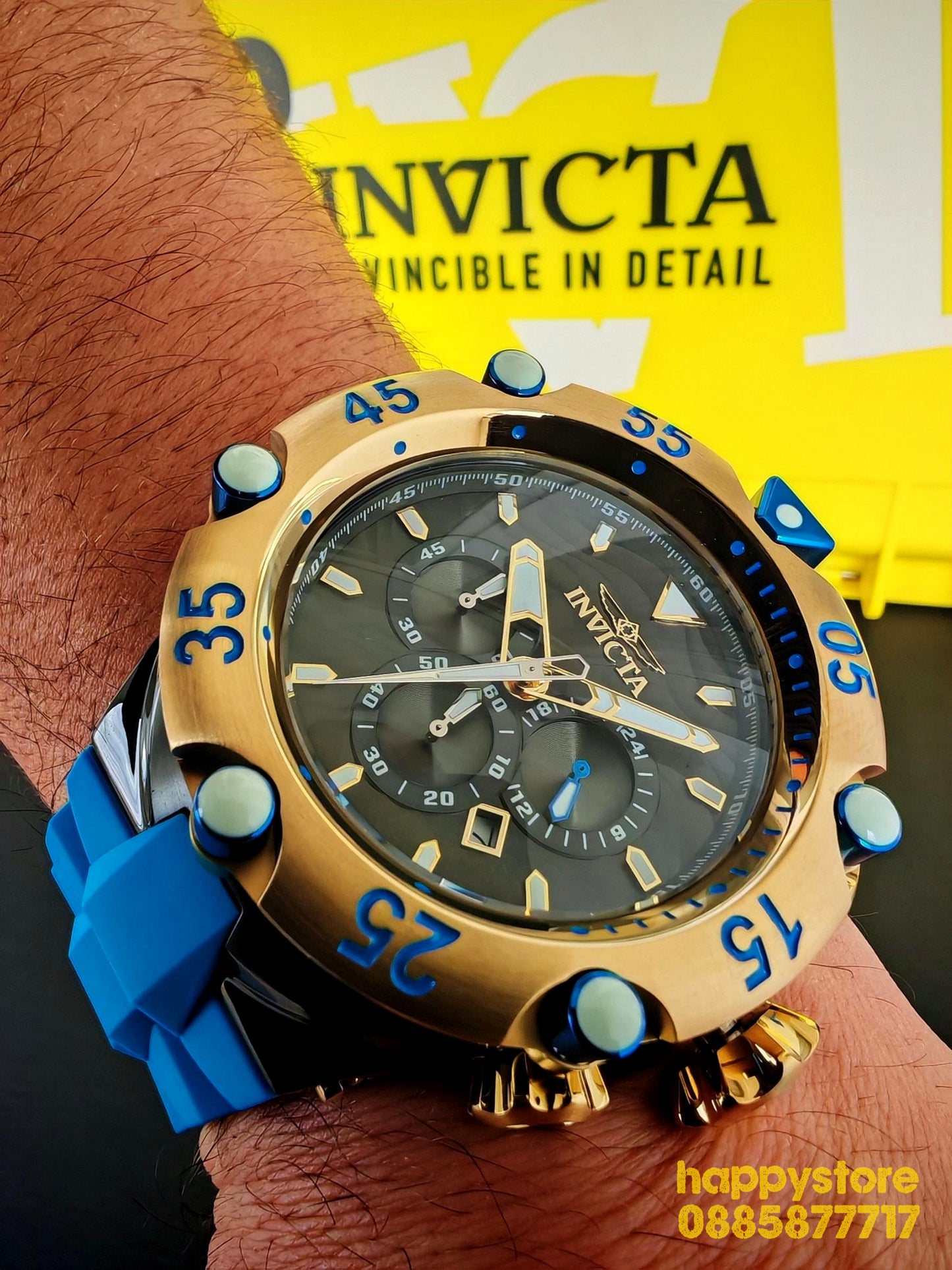 INVICTA Velmore Gold/Blue 54 mm