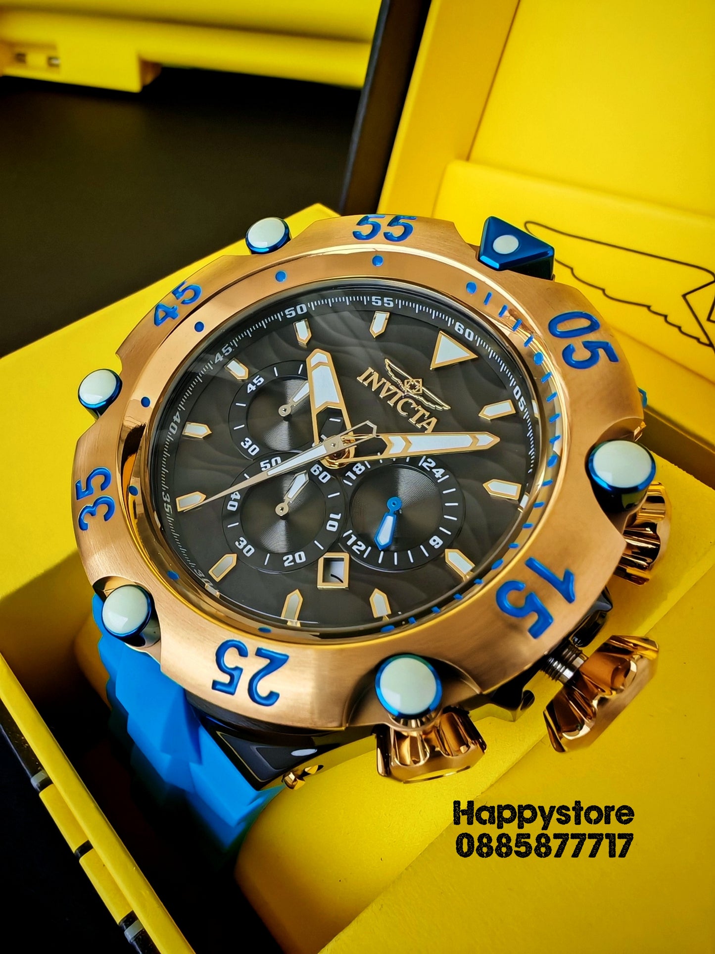 INVICTA Velmore Gold/Blue 54 mm