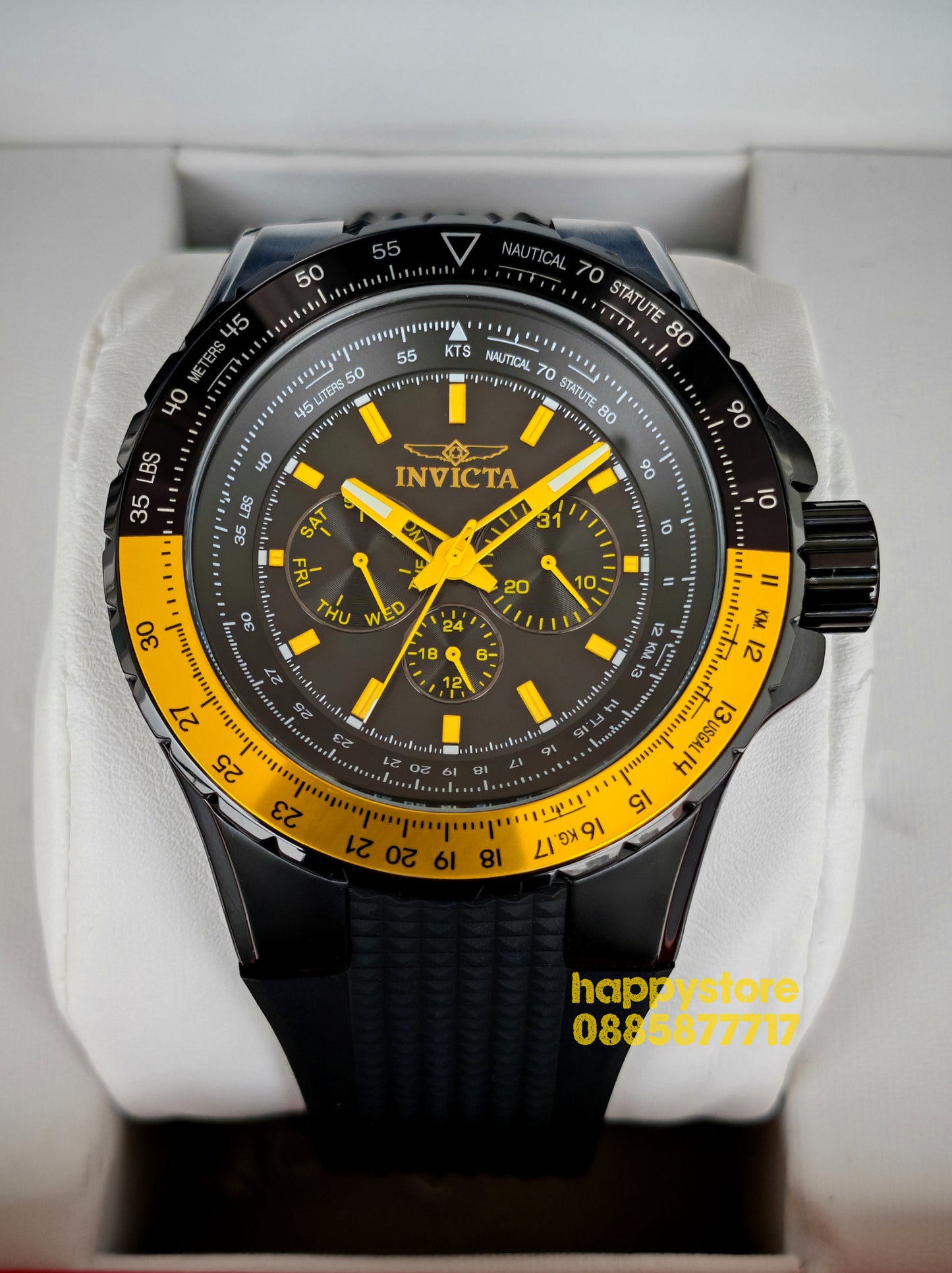 INVICTA Aviator Black/Yellow 50mm