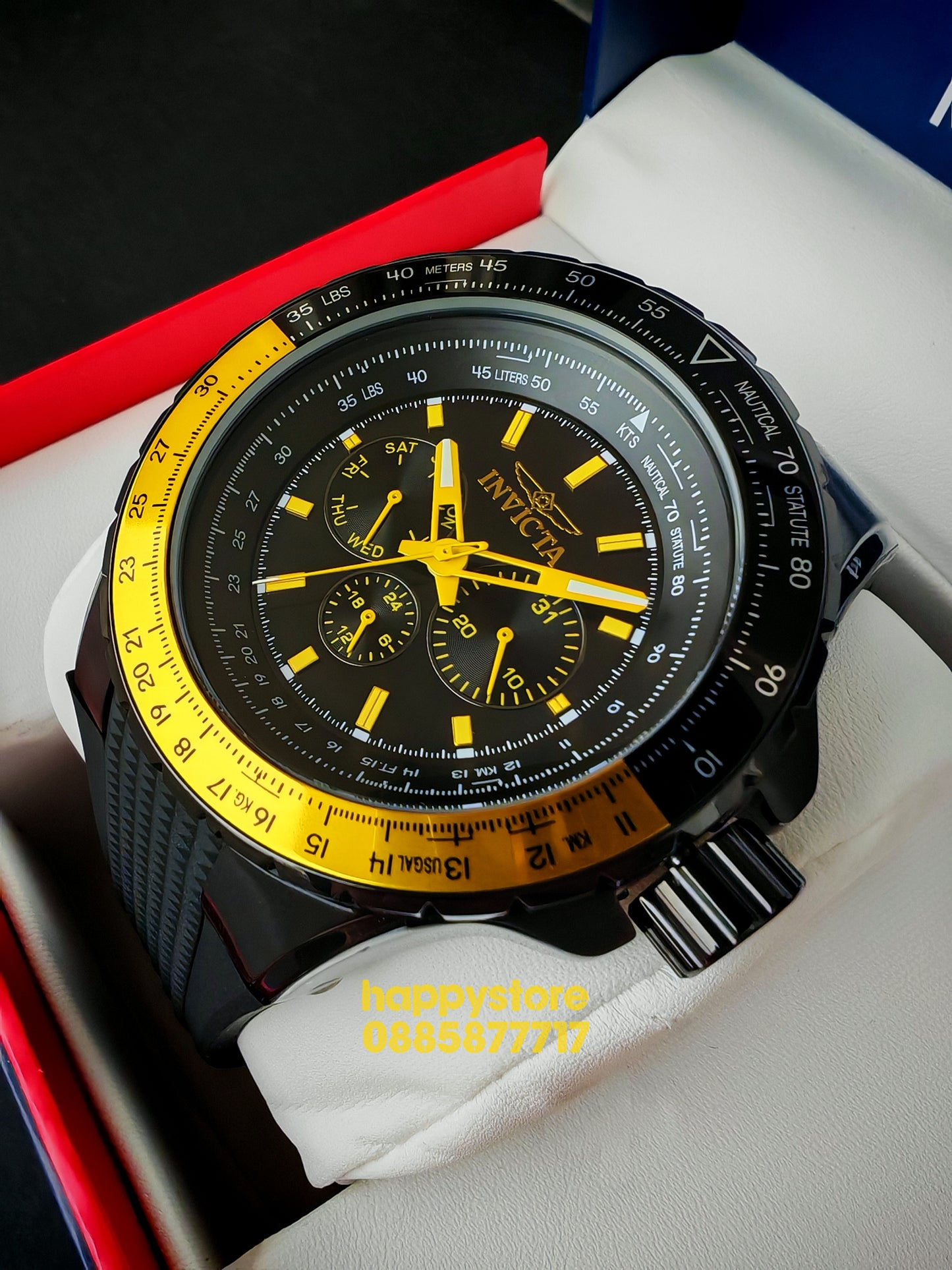 INVICTA Aviator Black/Yellow 50mm