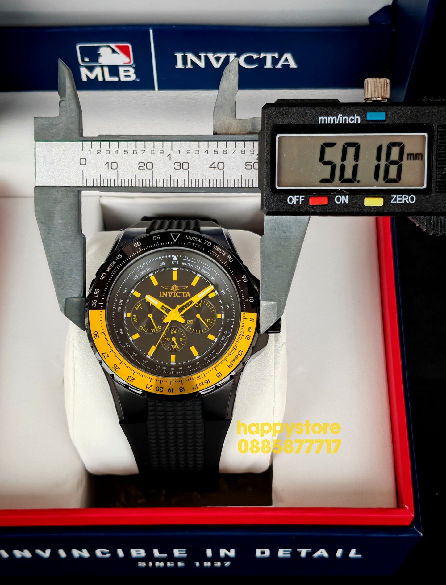 INVICTA Aviator Black/Yellow 50mm