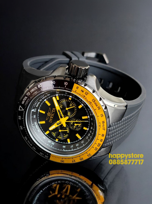 INVICTA Aviator Black/Yellow 50mm