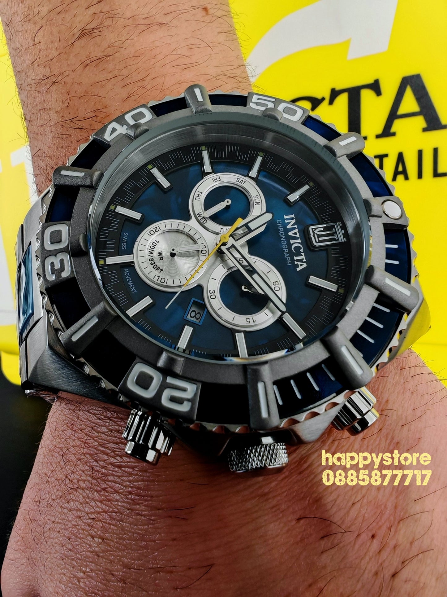 INVICTA Jason Taylor blue steel Swiss 60 mm