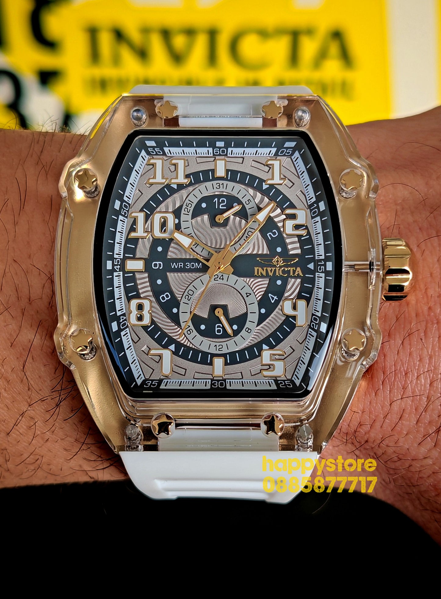 INVICTA Cyclone White/Gold 49 mm