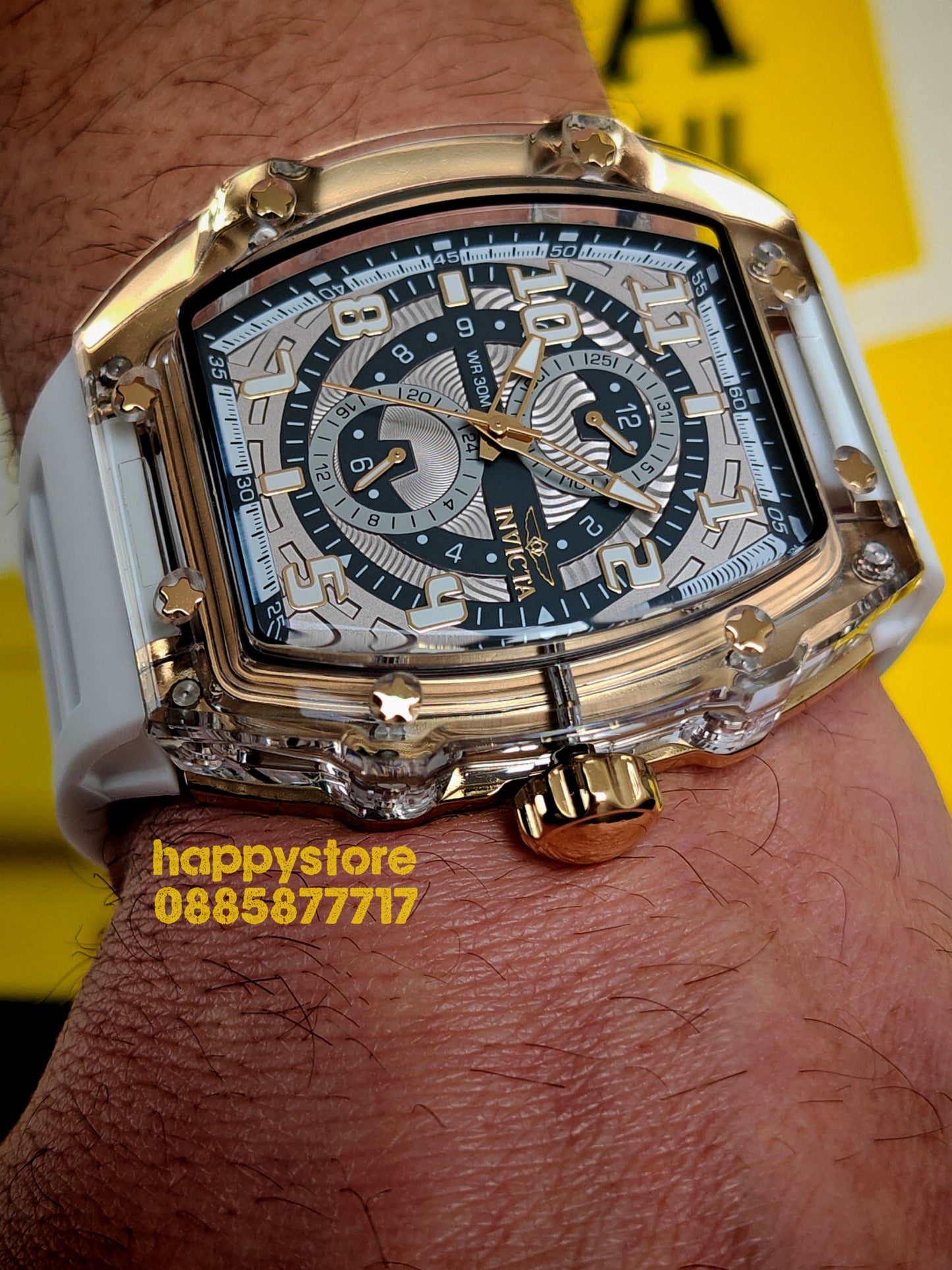 INVICTA Cyclone White/Gold 49 mm