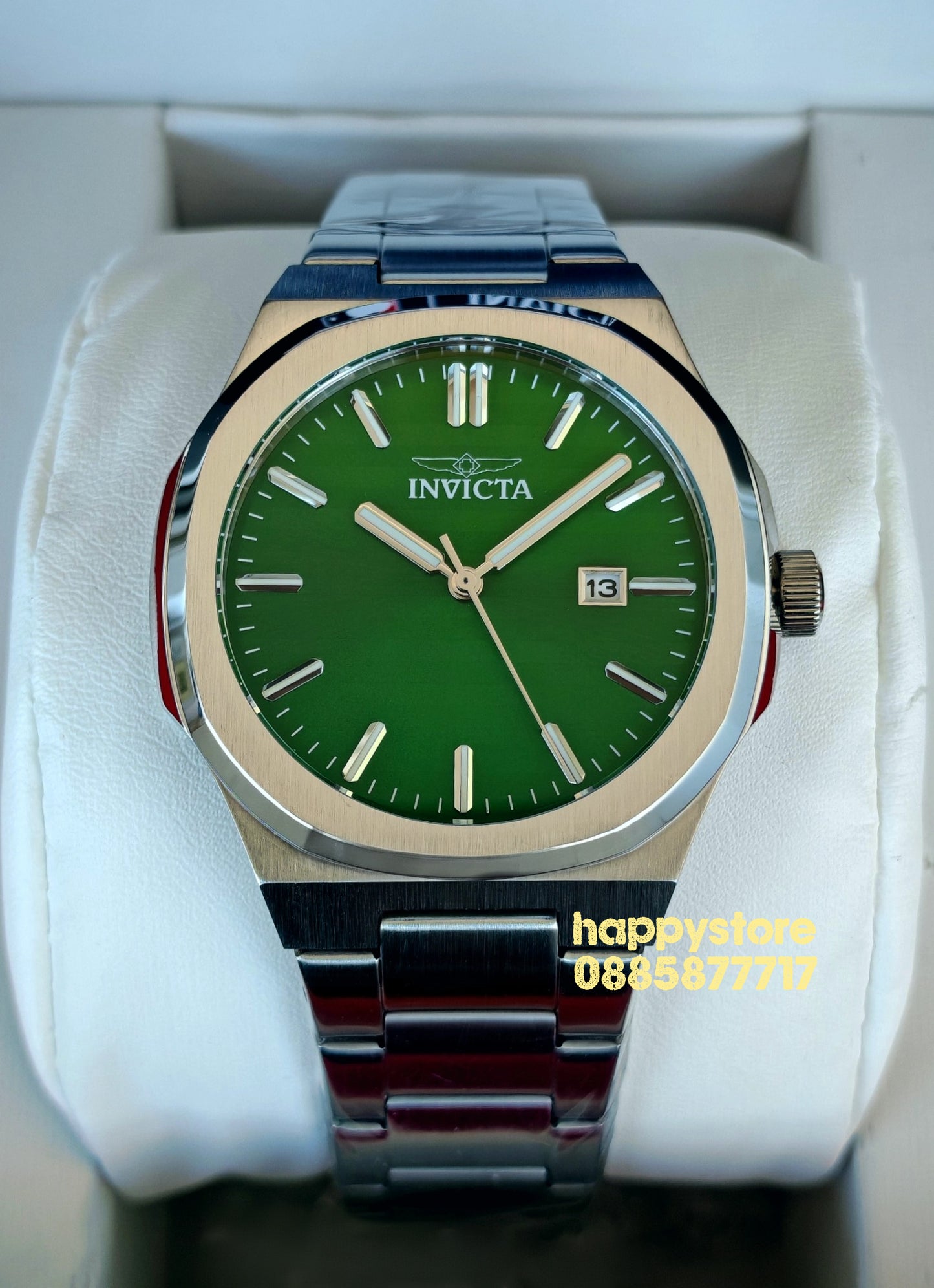 INVICTA Elite silver green dial 43 mm