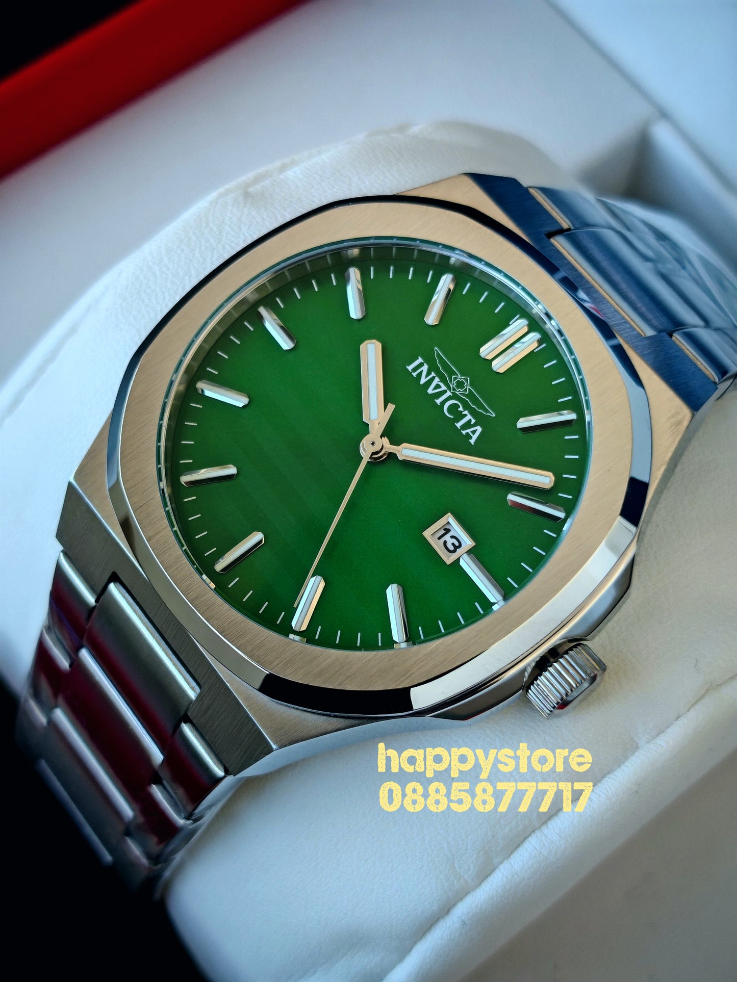 INVICTA Elite silver green dial 43 mm