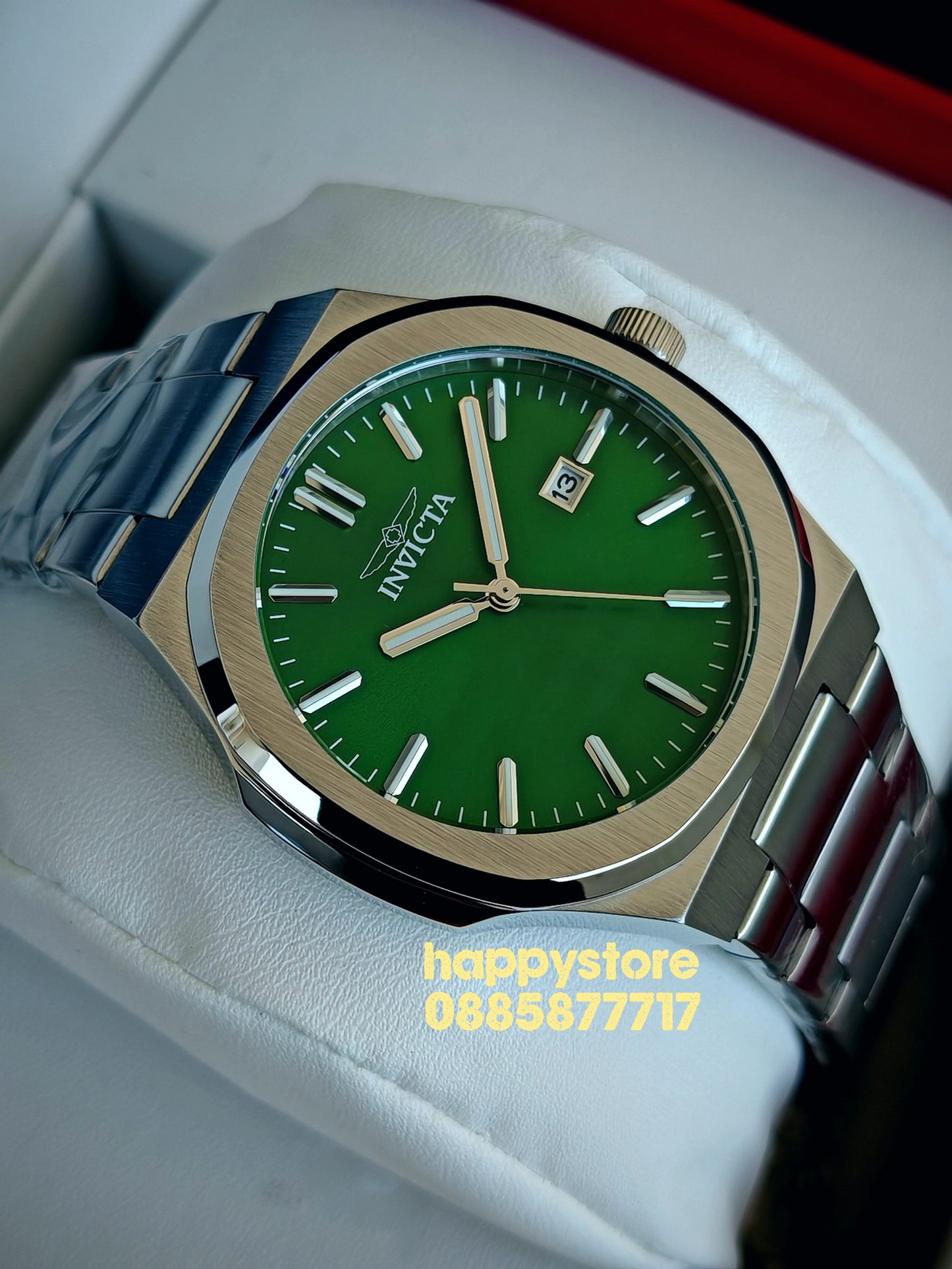 INVICTA Elite silver green dial 43 mm