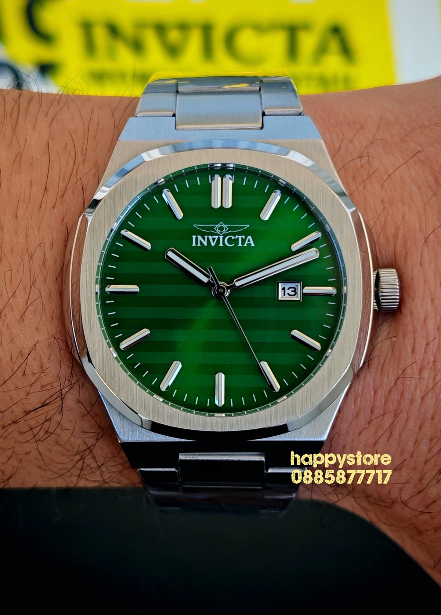 INVICTA Elite silver green dial 43 mm