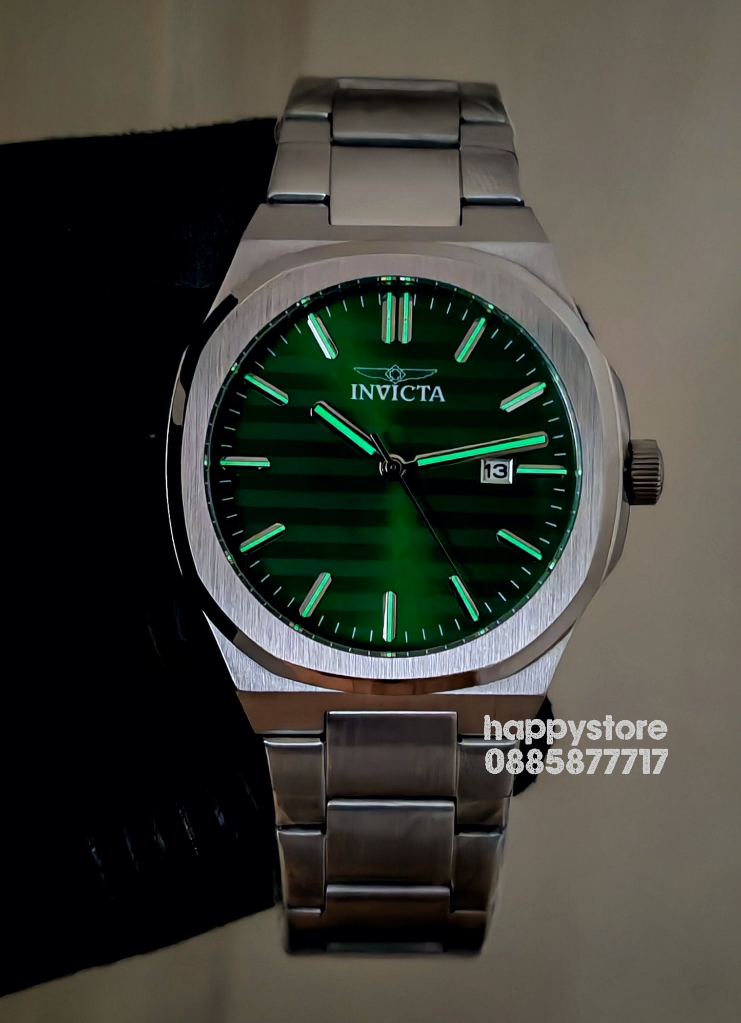 INVICTA Elite silver green dial 43 mm