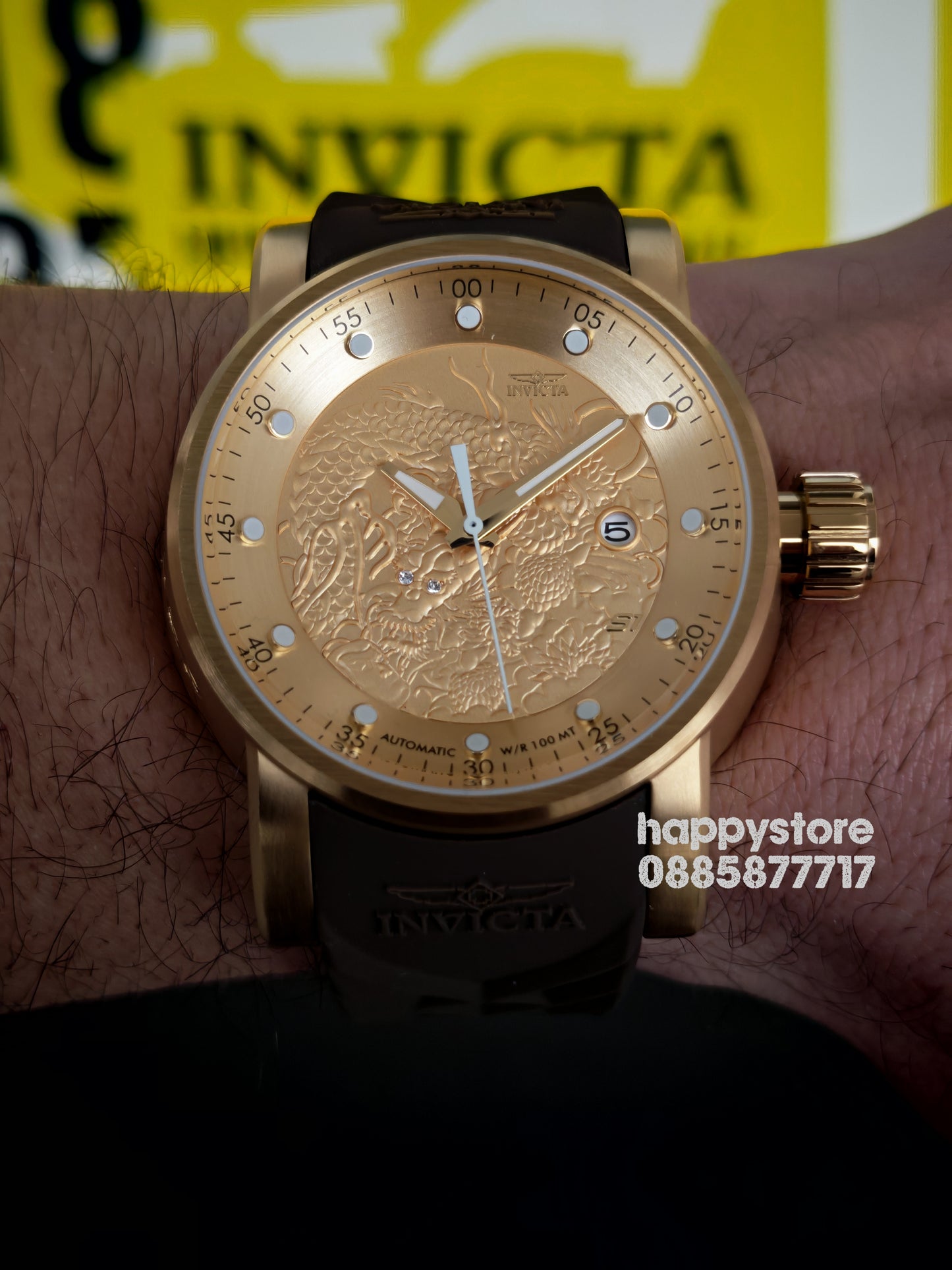 INVICTA Yakuza Gold/Brown automatic 48 mm