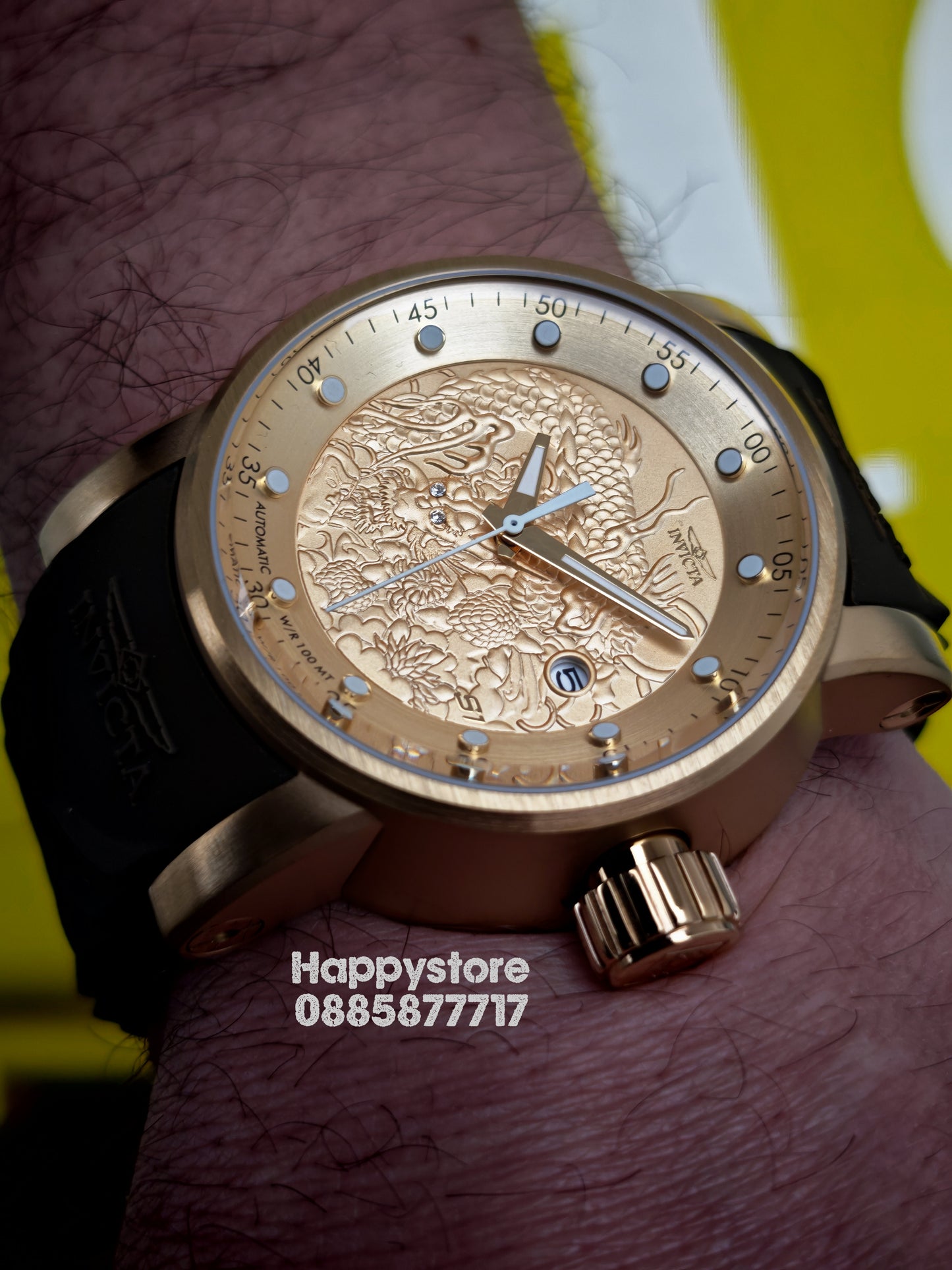 INVICTA Yakuza Gold/Brown automatic 48 mm