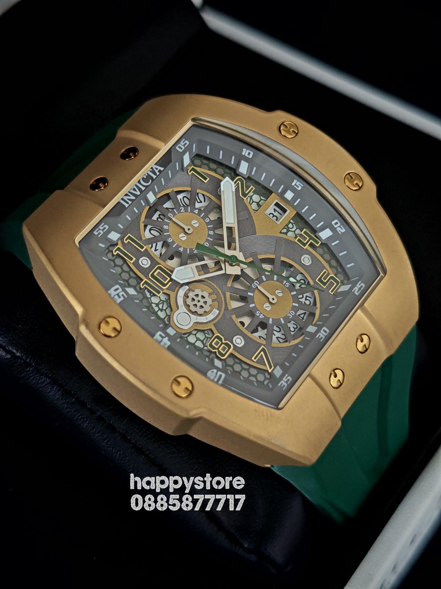 INVICTA Racing Strada Gold/Green 47 mm