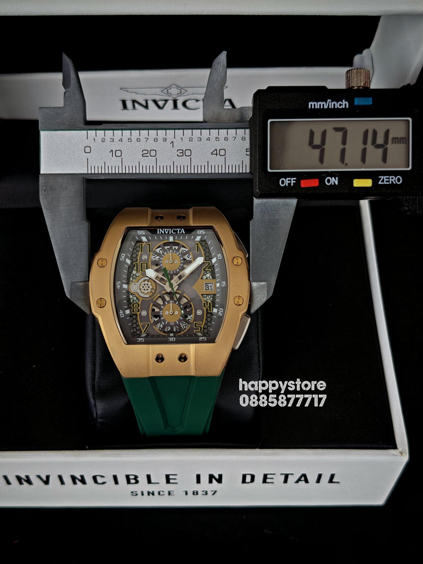 INVICTA Racing Strada Gold/Green 47 mm