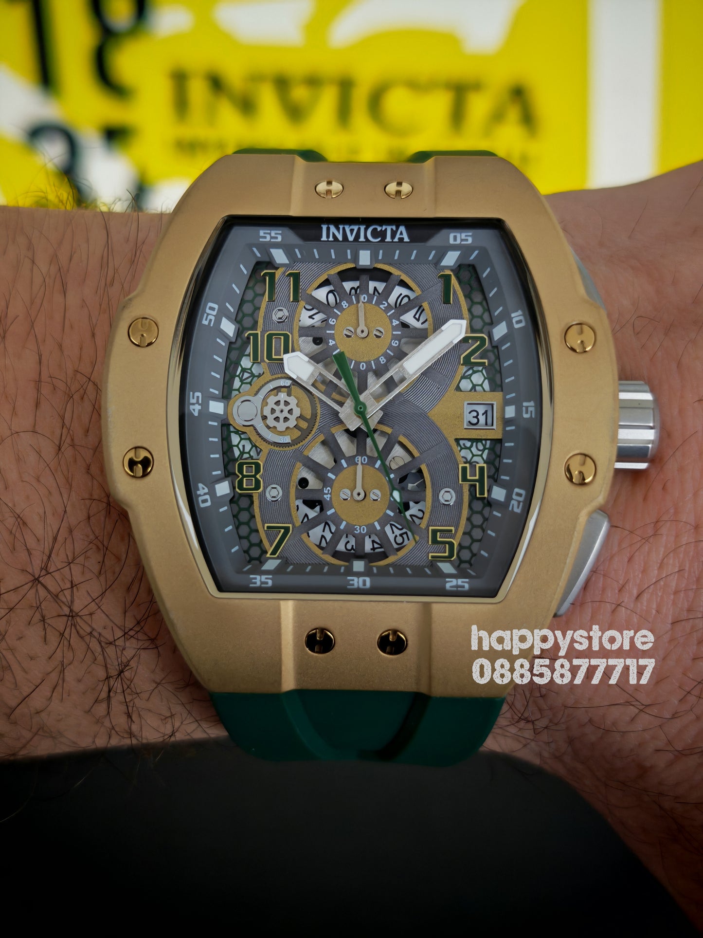 INVICTA Racing Strada Gold/Green 47 mm