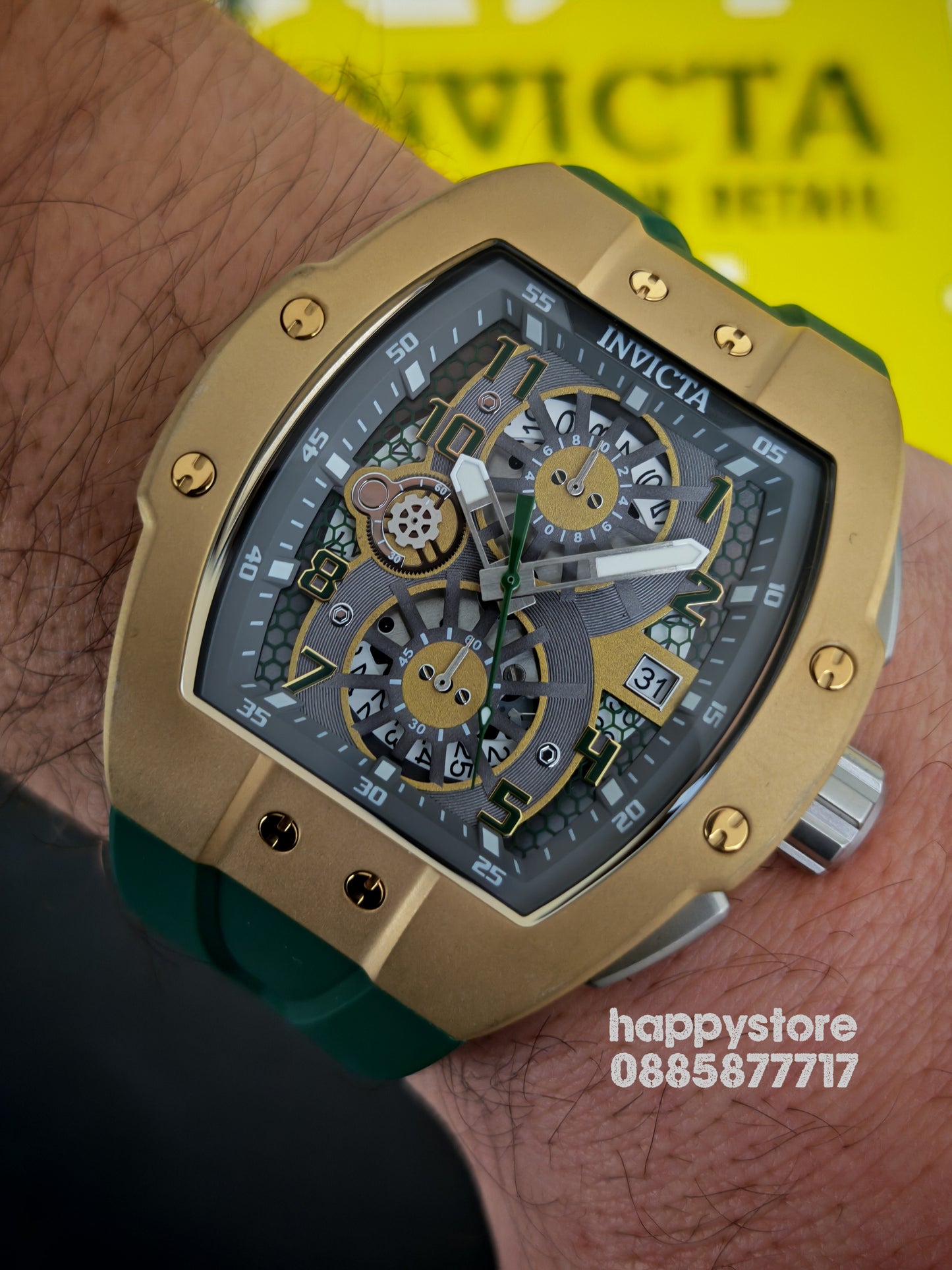 INVICTA Racing Strada Gold/Green 47 mm