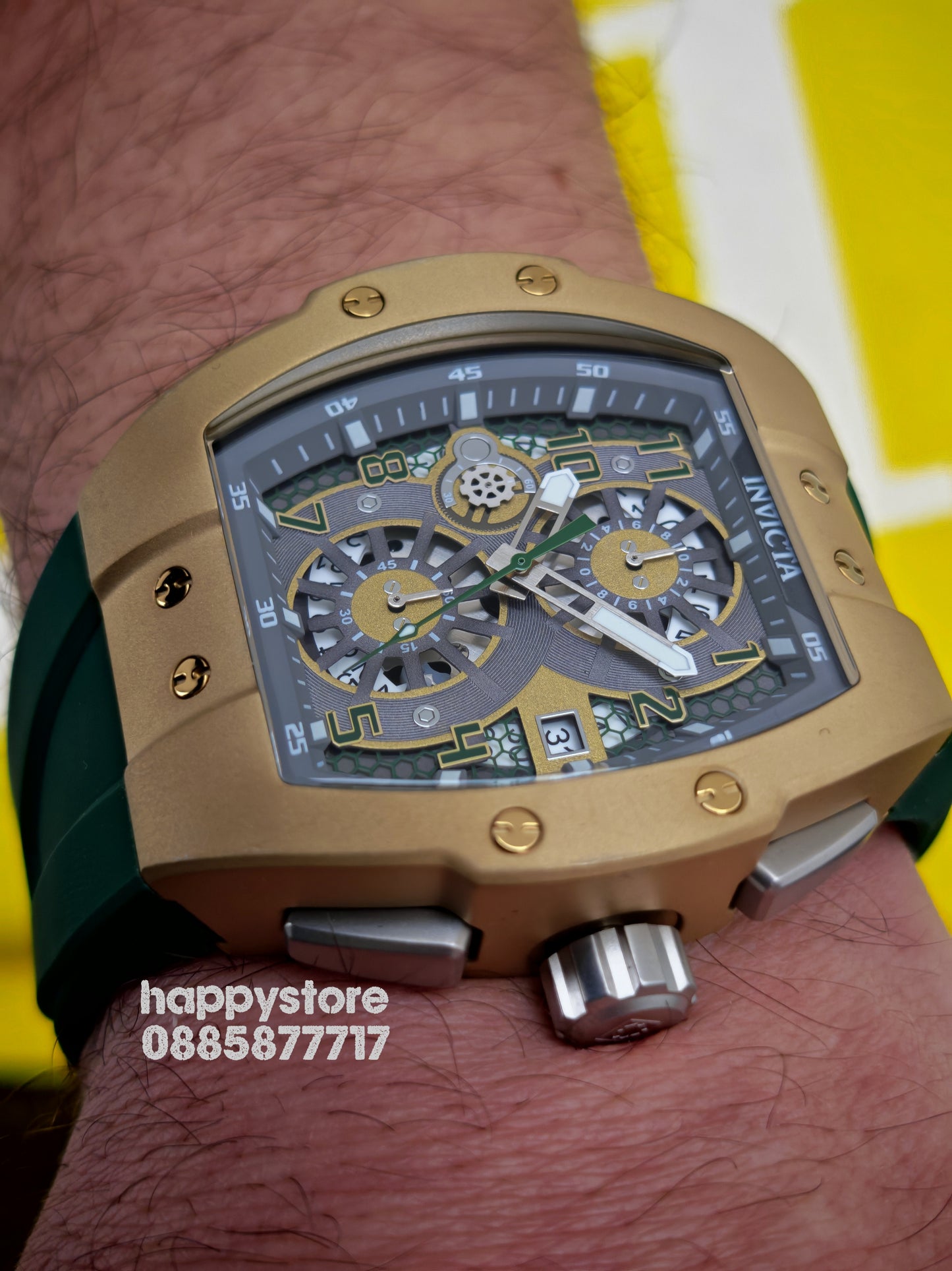 INVICTA Racing Strada Gold/Green 47 mm