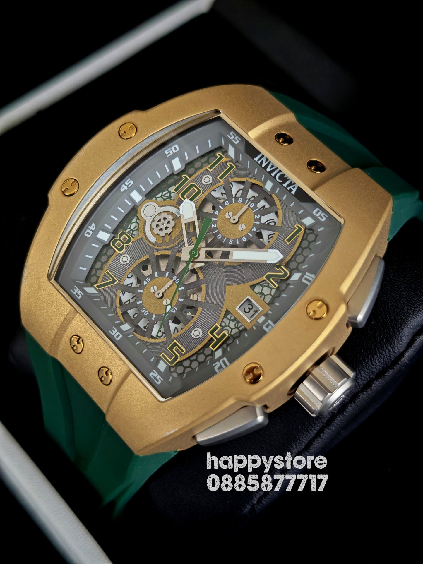 INVICTA Racing Strada Gold/Green 47 mm