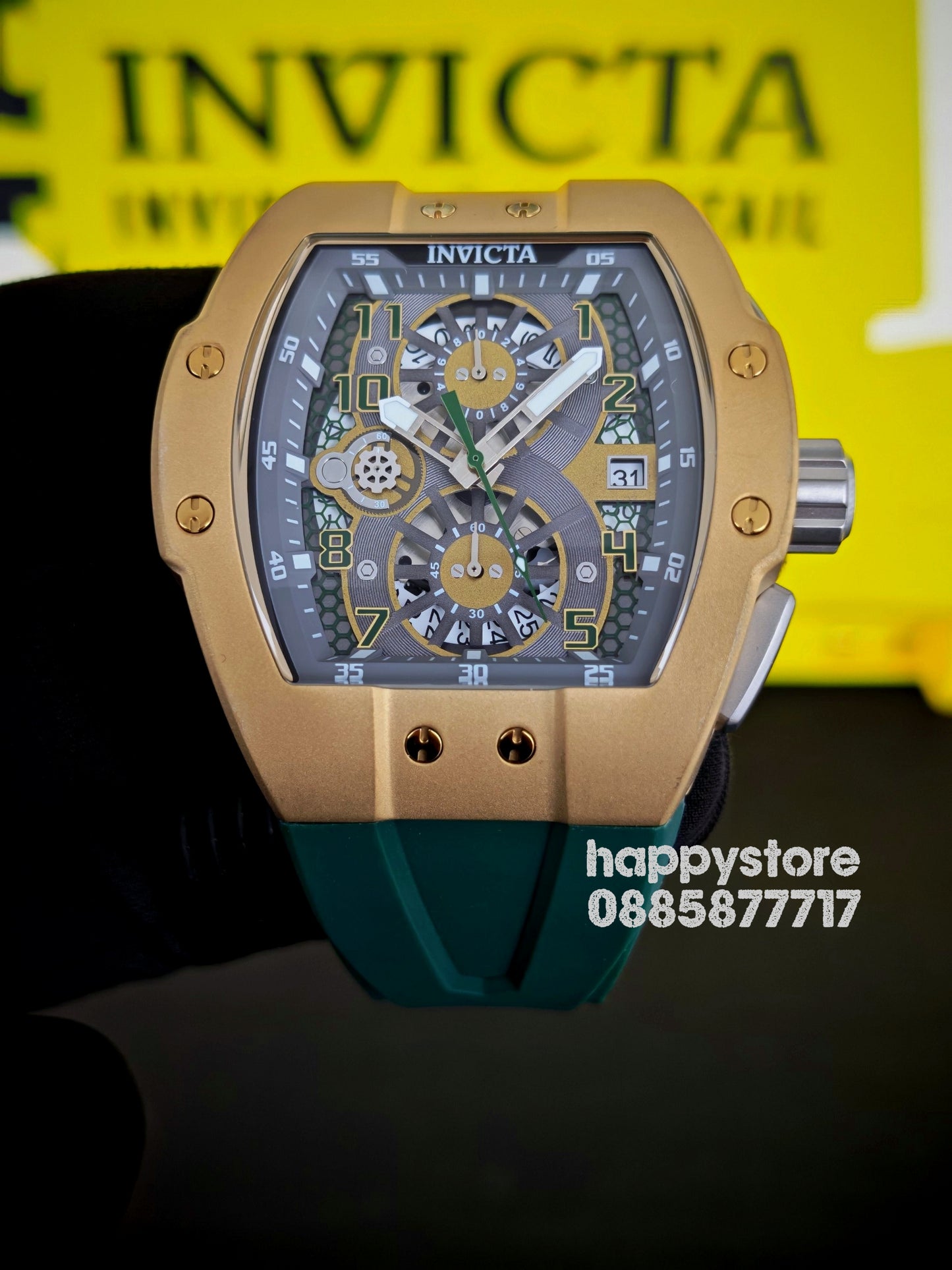 INVICTA Racing Strada Gold/Green 47 mm