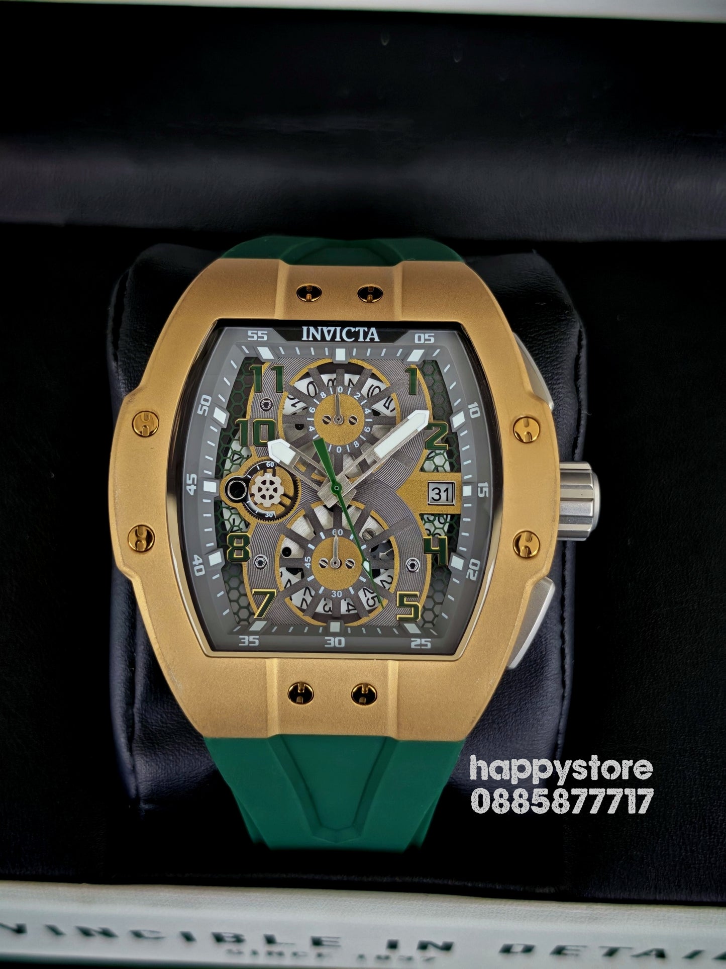 INVICTA Racing Strada Gold/Green 47 mm
