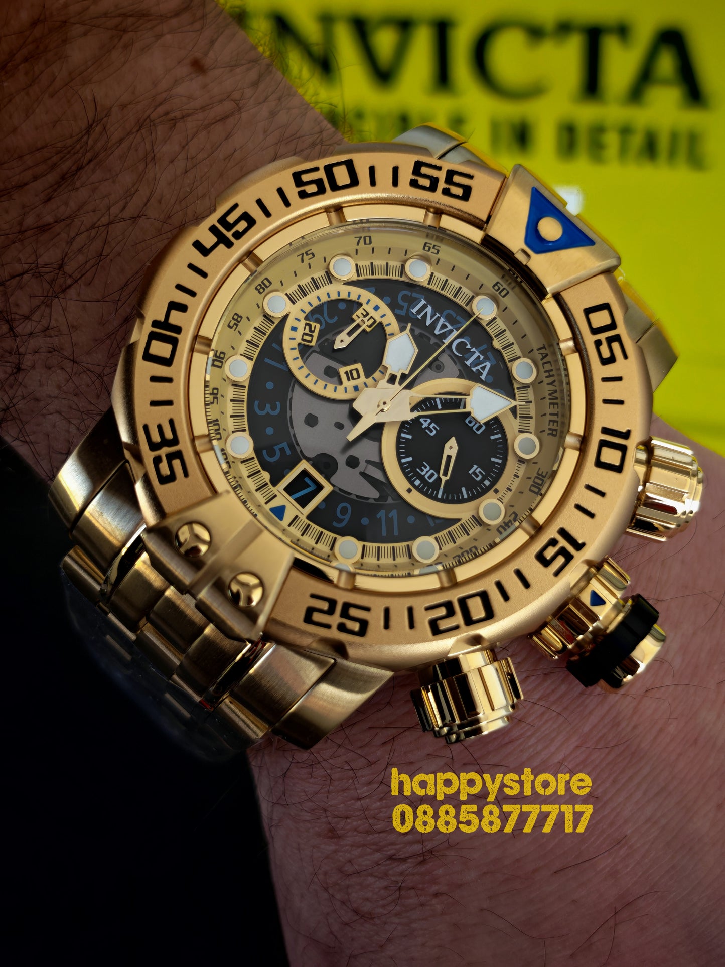 INVICTA Foxhound full metal Gold 57 mm