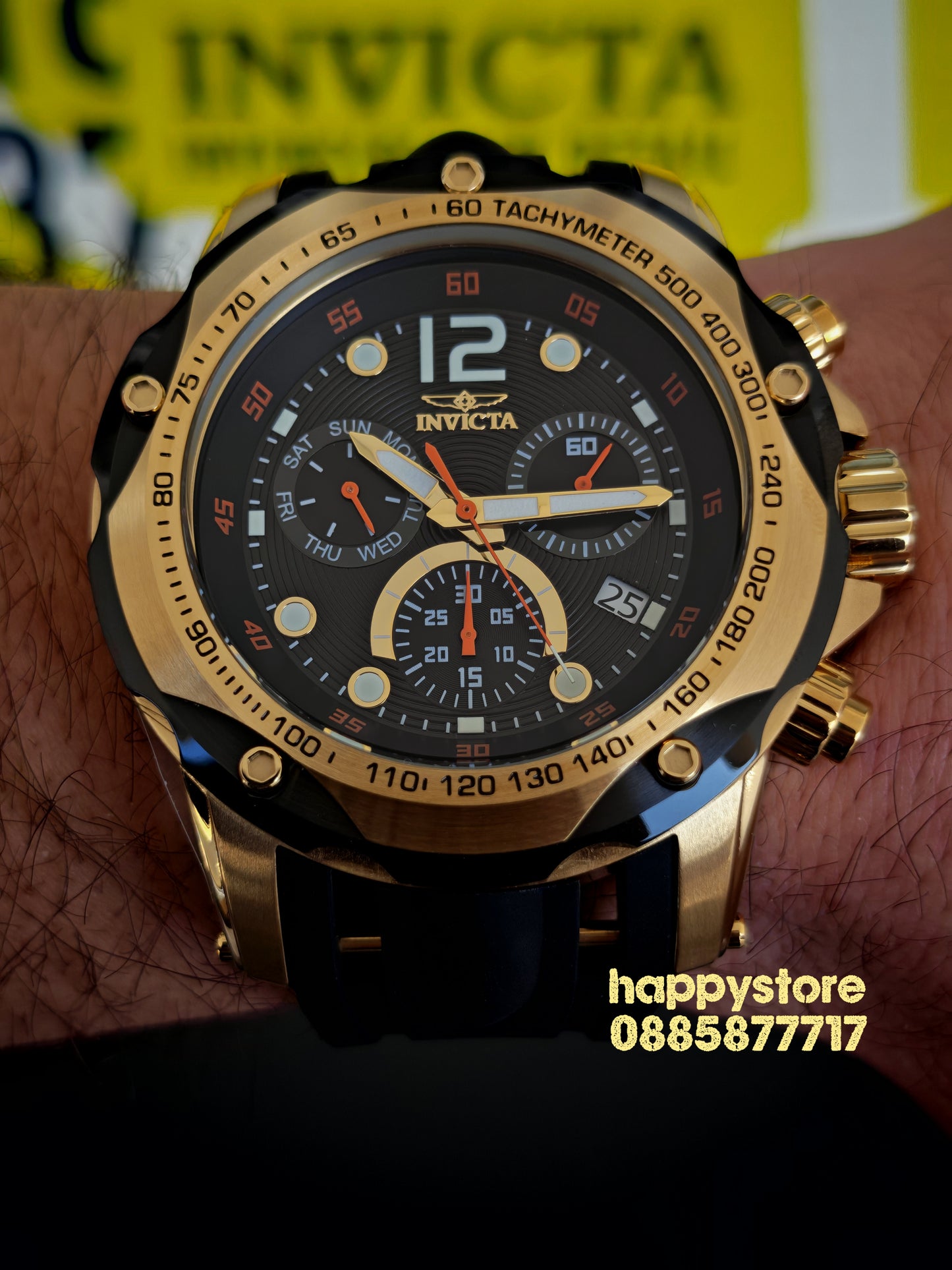 INVICTA Speedway black/gold Swiss Ronda 51 mm