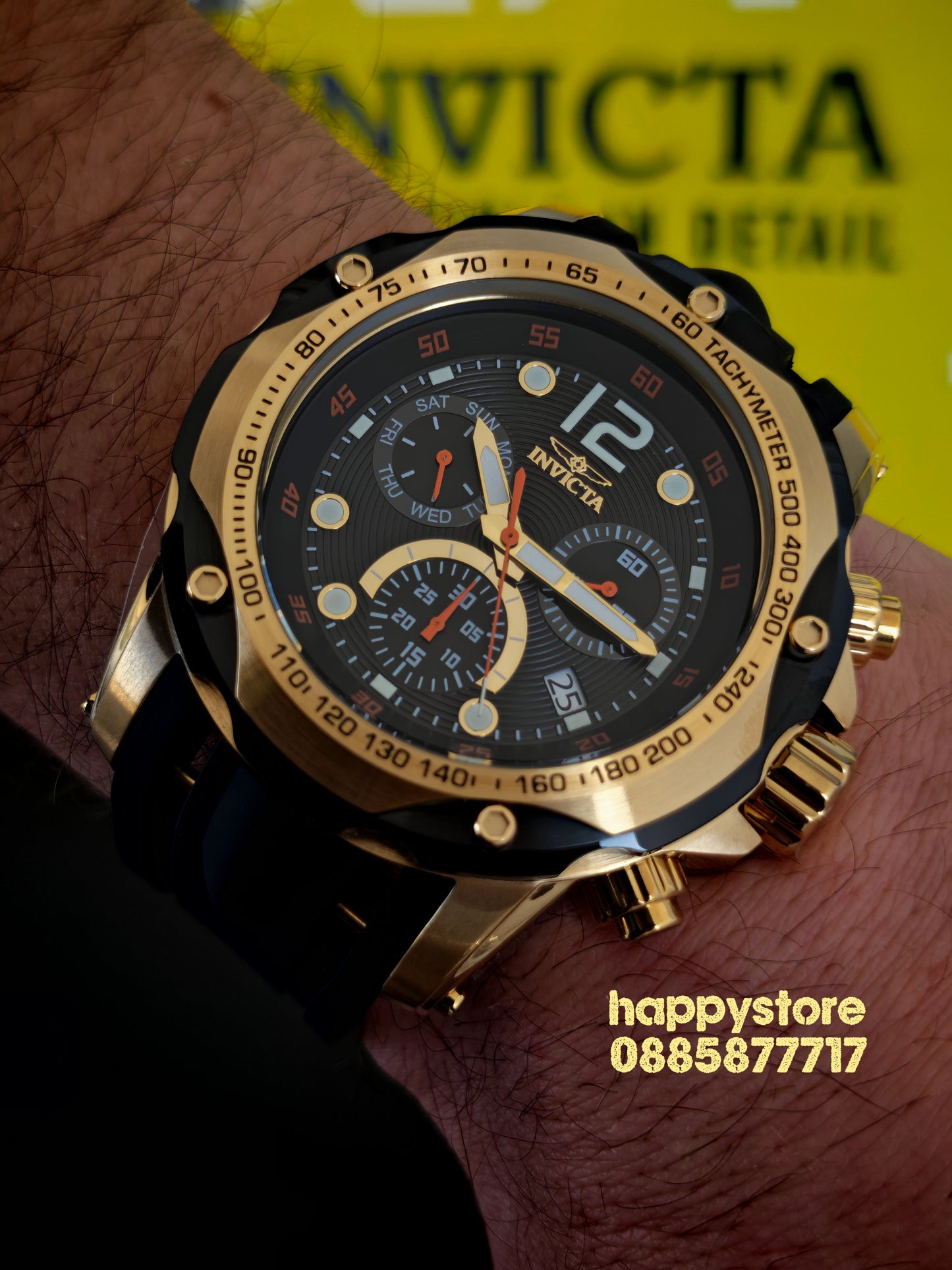 INVICTA Speedway black/gold Swiss Ronda 51 mm