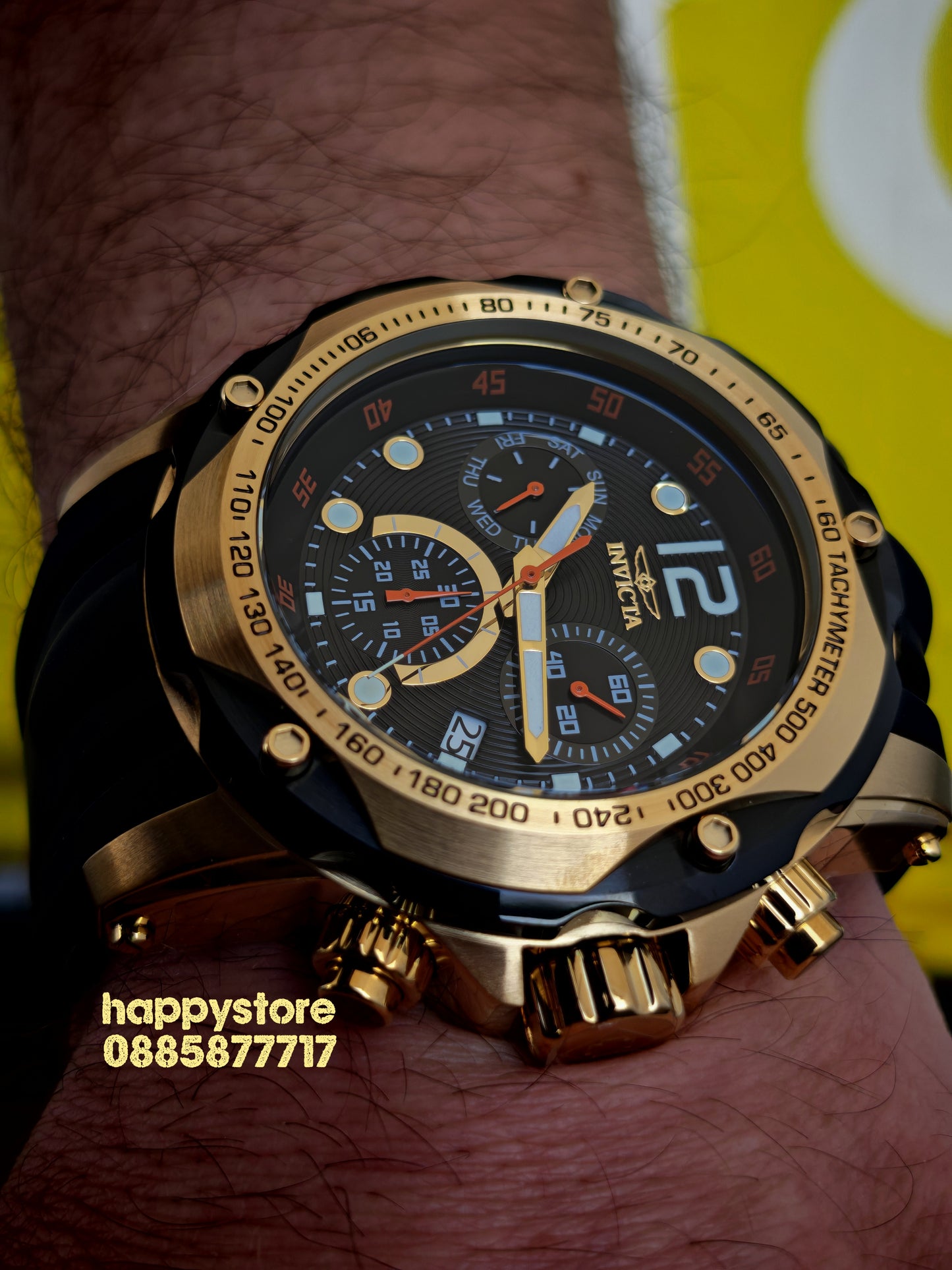 INVICTA Speedway black/gold Swiss Ronda 51 mm