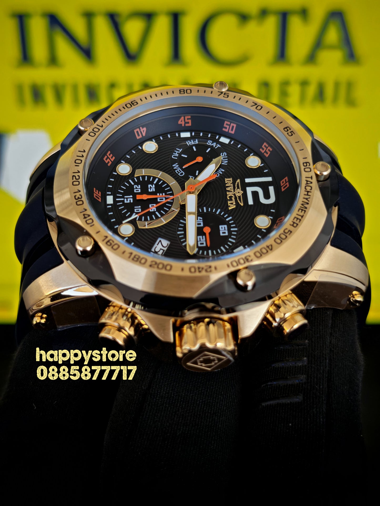 INVICTA Speedway black/gold Swiss Ronda 51 mm