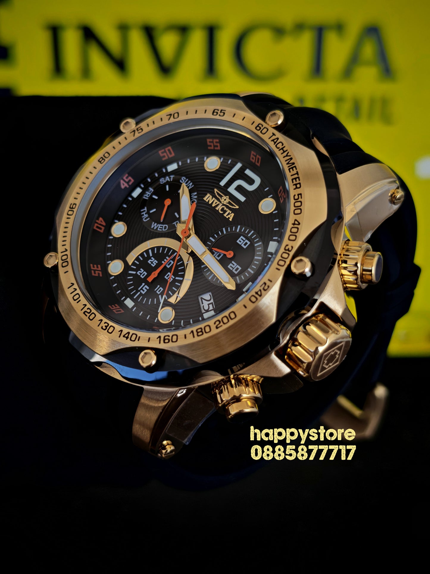 INVICTA Speedway black/gold Swiss Ronda 51 mm
