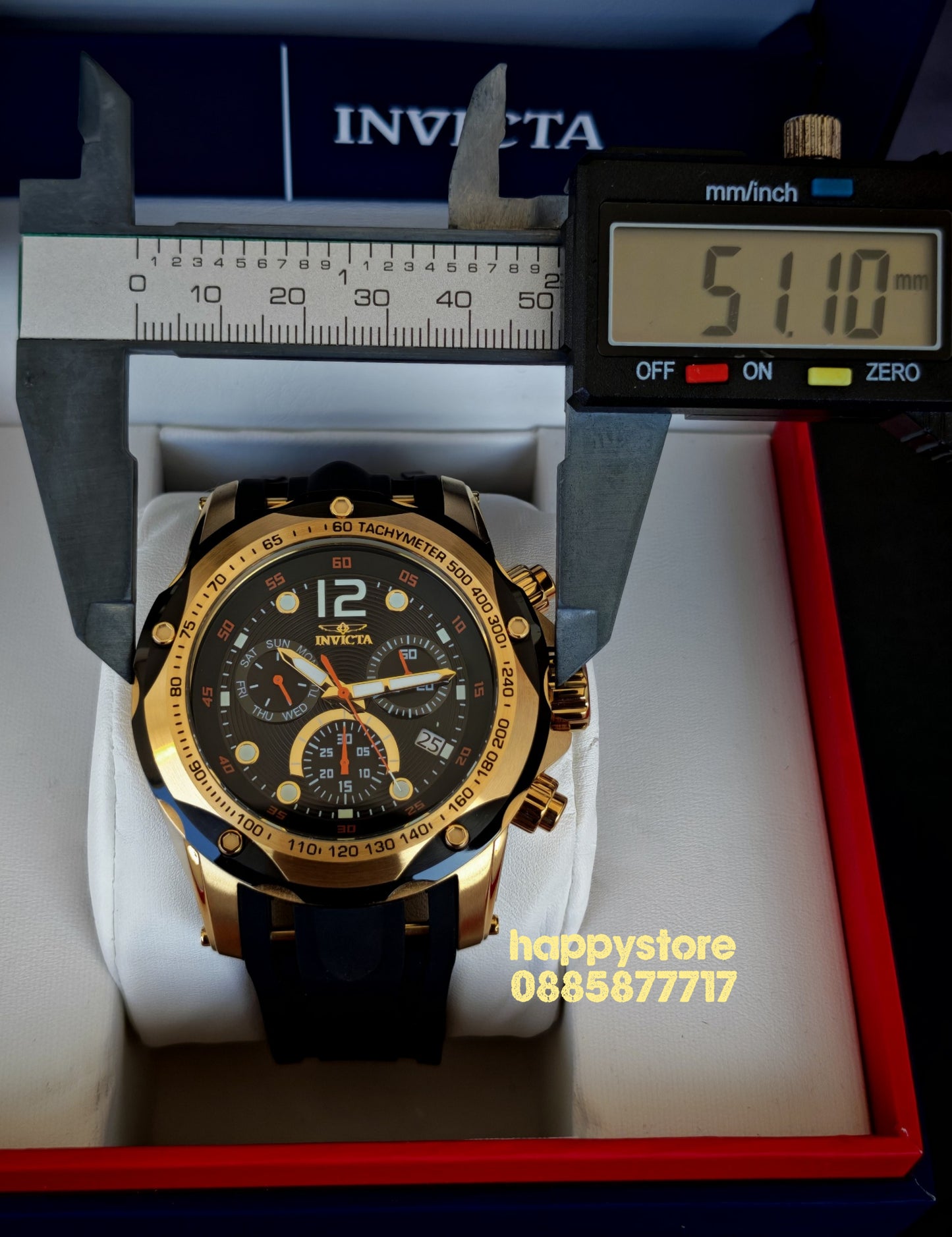 INVICTA Speedway black/gold Swiss Ronda 51 mm