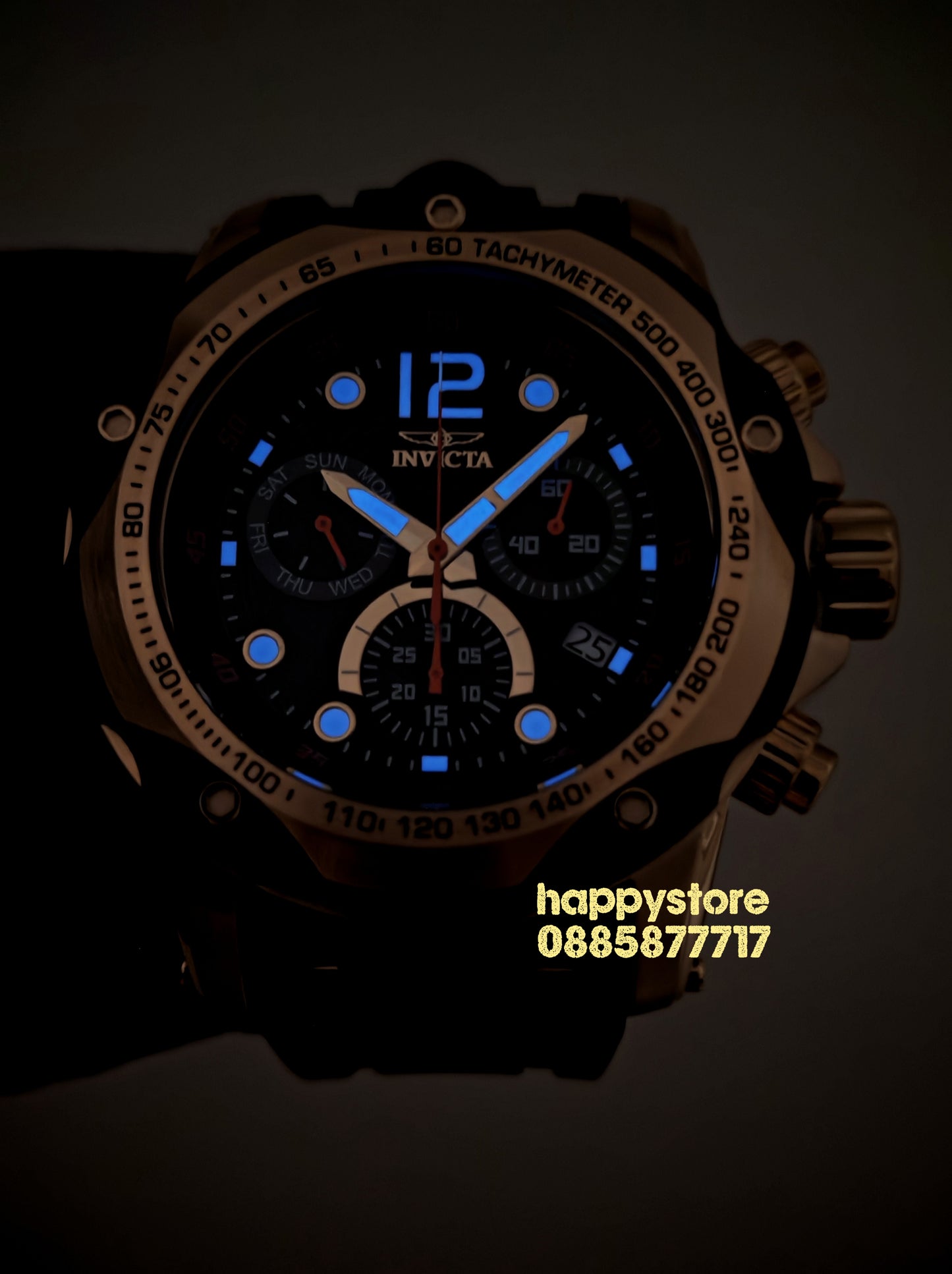 INVICTA Speedway black/gold Swiss Ronda 51 mm