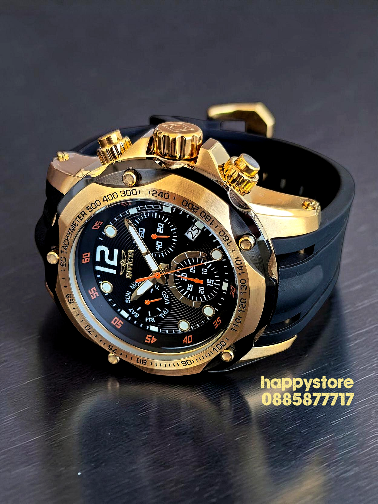 INVICTA Speedway black/gold Swiss Ronda 51 mm