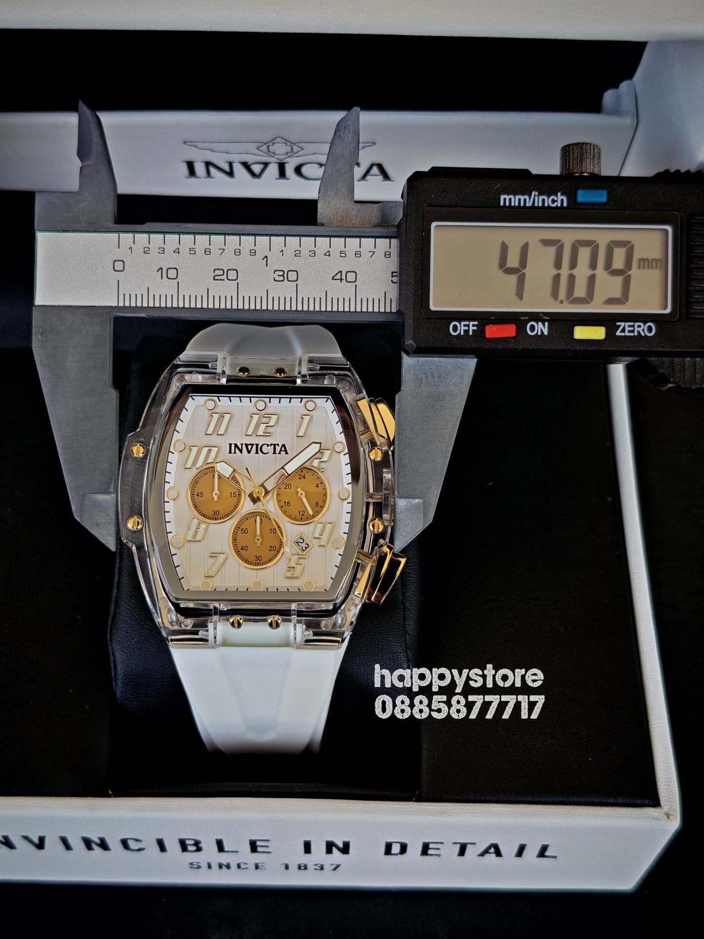 INVICTA Ghost white/gold 47 mm