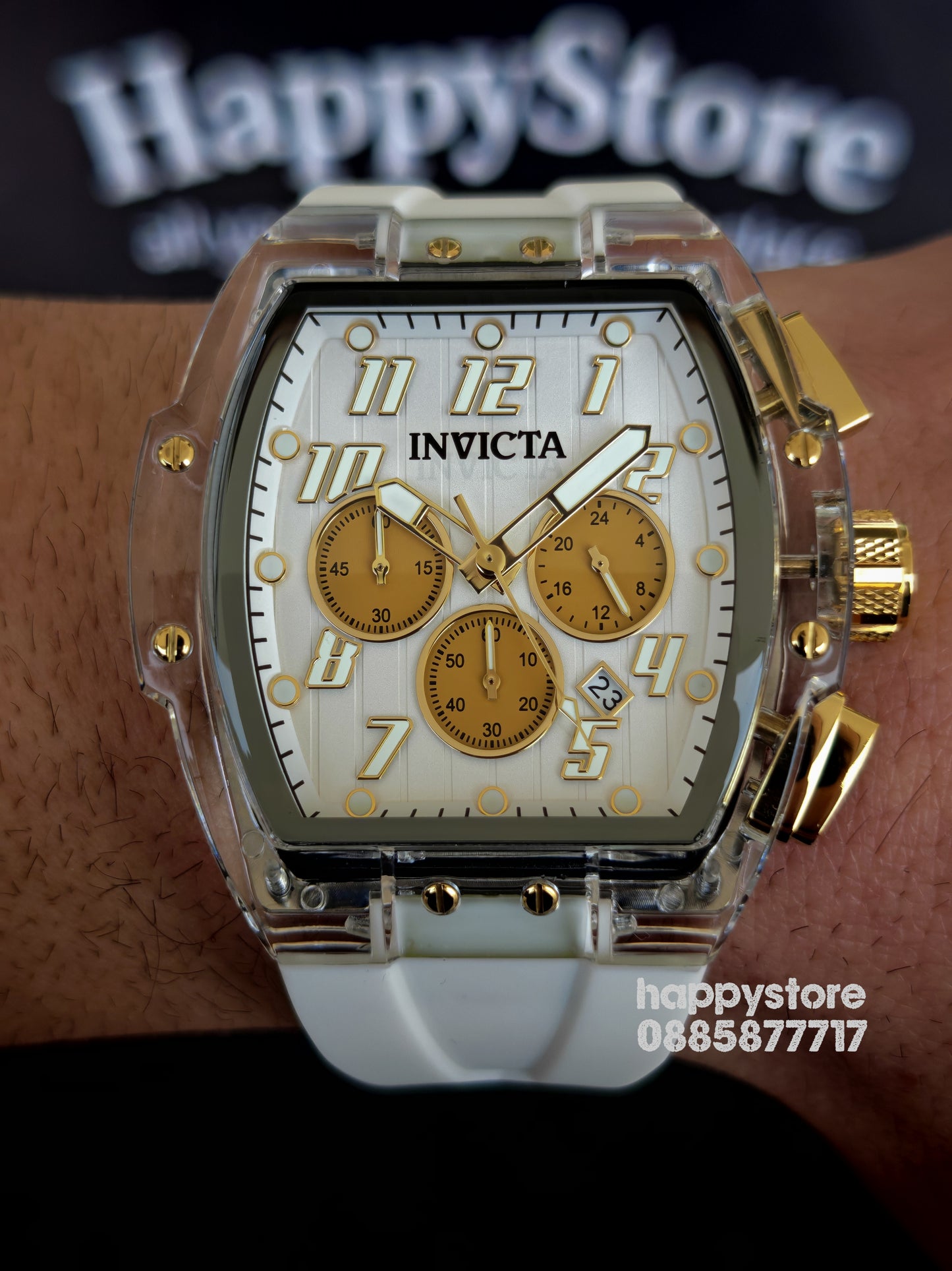 INVICTA Ghost white/gold 47 mm