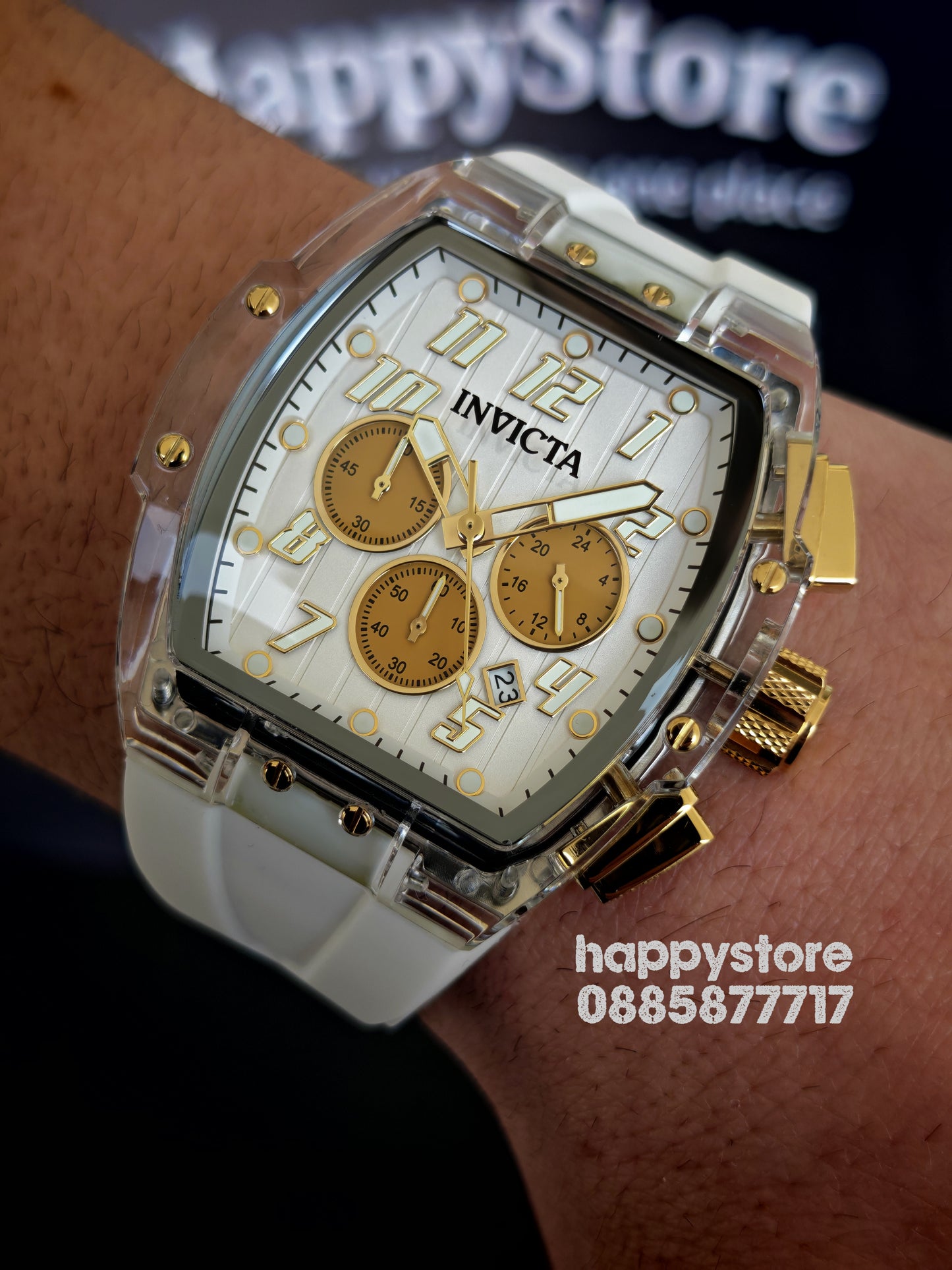 INVICTA Ghost white/gold 47 mm