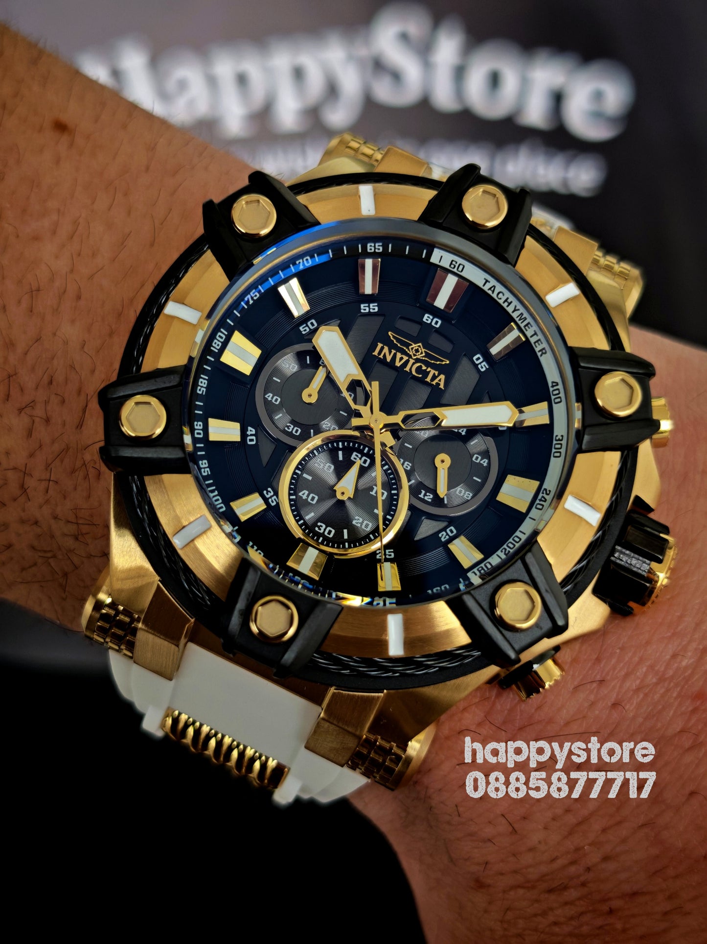 INVICTA Bolt Gunmetal white/gold 52 mm
